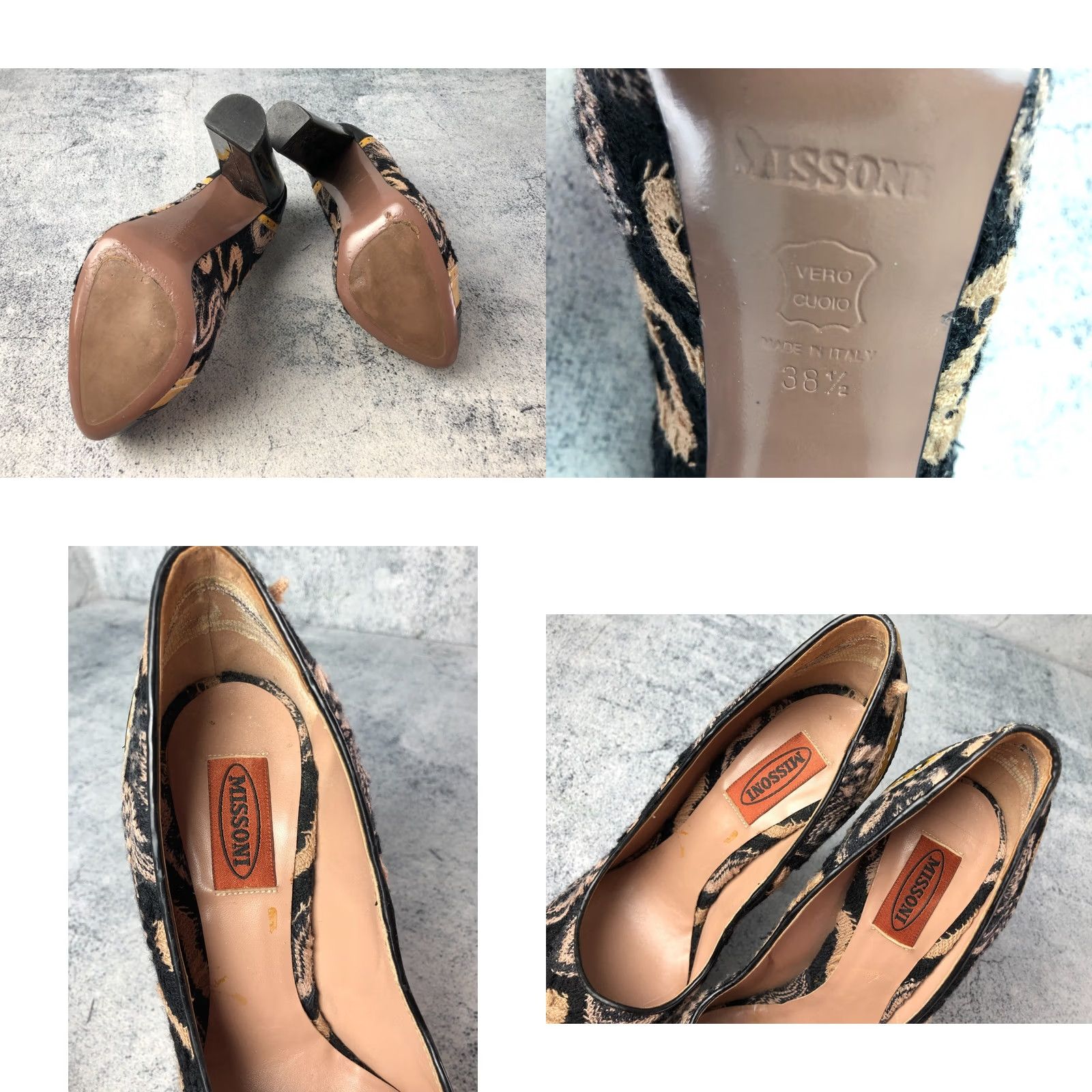 Missoni Missoni Women's Brocade Block Heel Pumps Size 38.5 Black Brocade Pump Size US 8 / IT 38 - 8 Thumbnail
