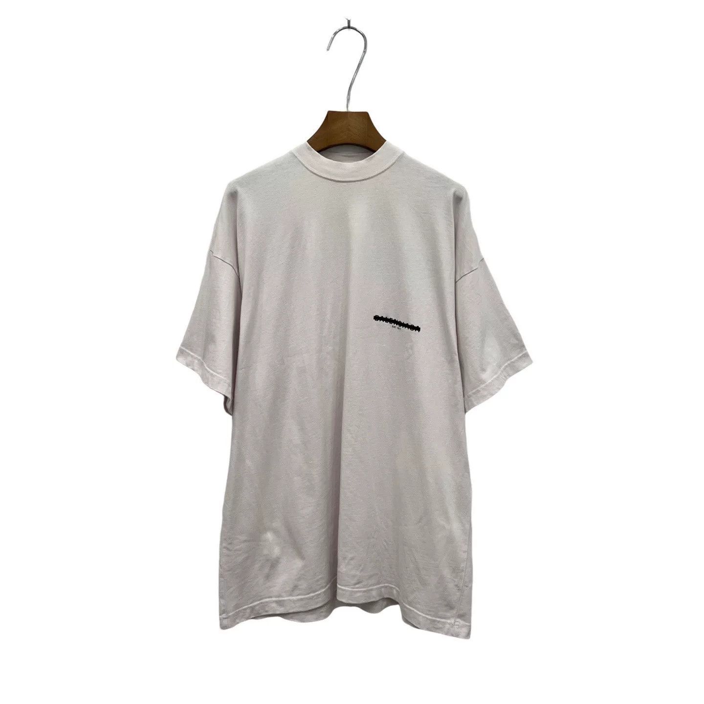 Balenciaga Balenciaga Light Pink Tape Strikethrough Tee Size S / US 4 / IT 40 - 1 Thumbnail