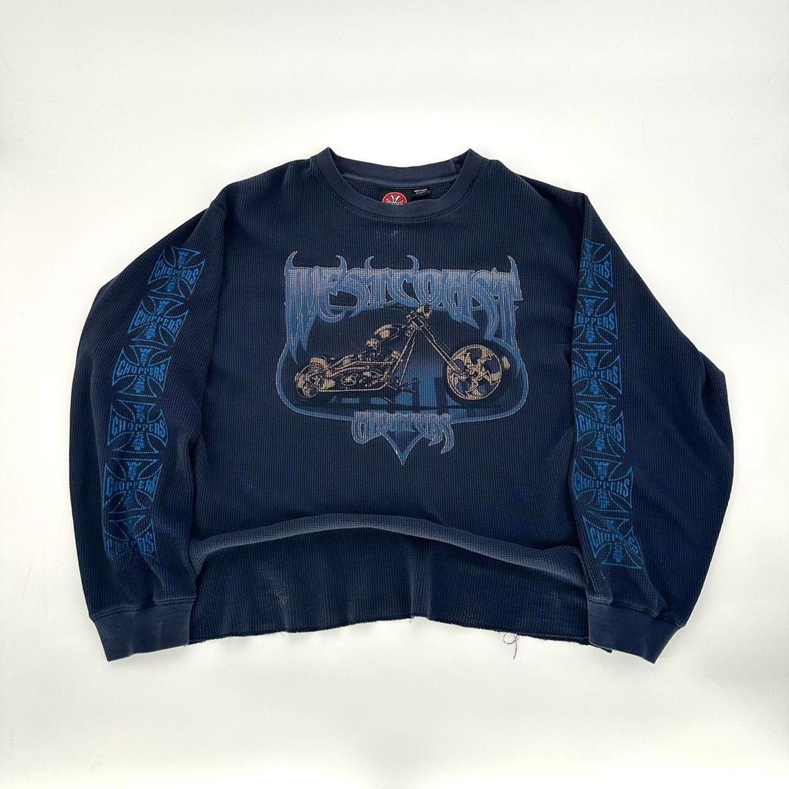 image of Vintage Jesse James West Coast Choppers Long Sleeve Thermal in Blue, Men's (Size XL)