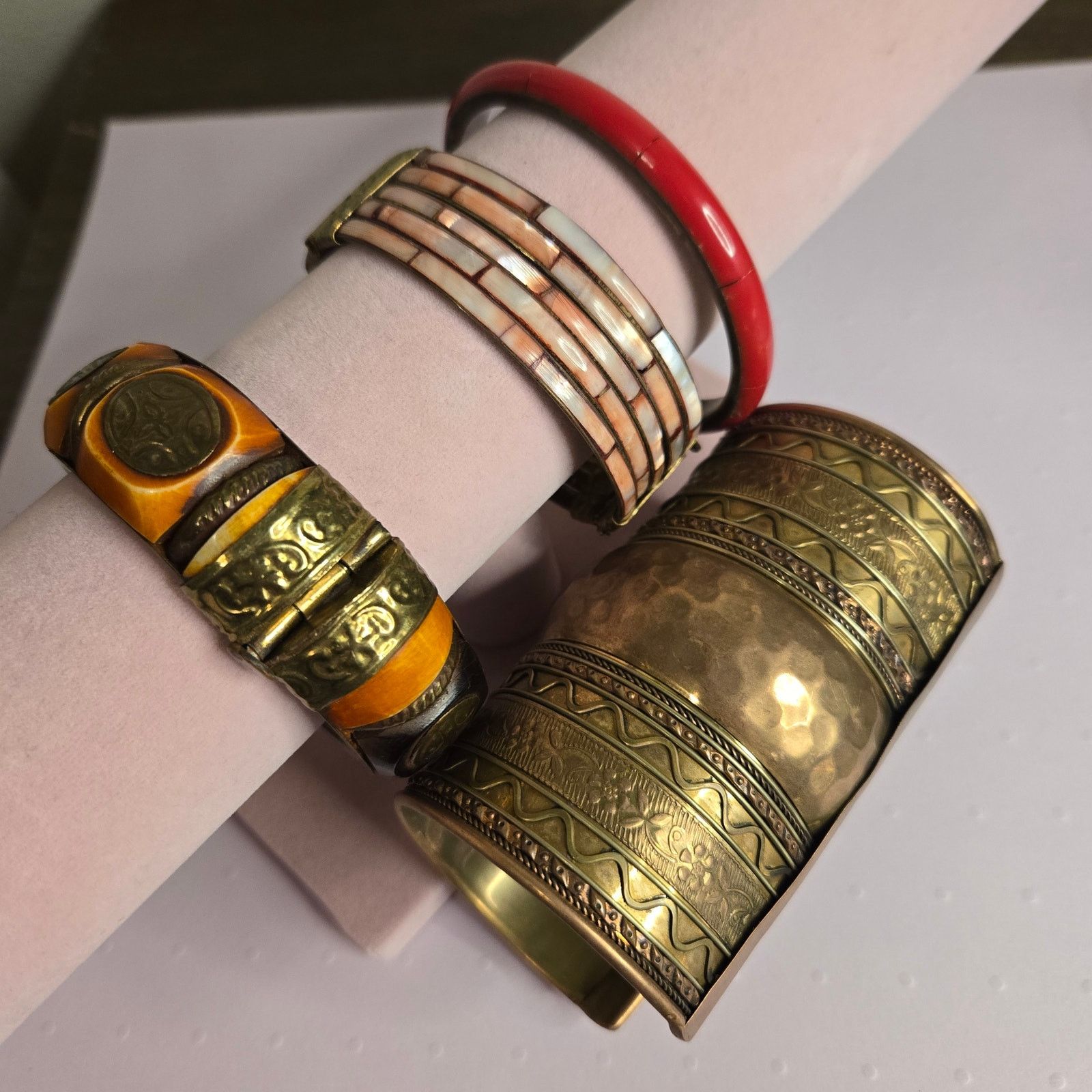 Poeme Bohemian Vintage Boho Jewelry Lot Mixed Metals Bangles Cuff Set Size ONE SIZE - 4 Thumbnail