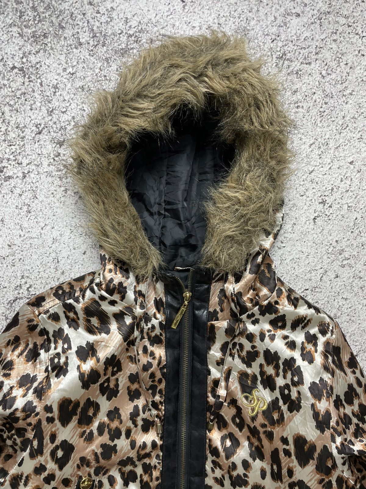 Japanese Brand 2000s South Pole - Leopard Fur Hooded Jacket Gothic Emo Vkei Size US S / EU 44-46 / 1 - 2 Thumbnail