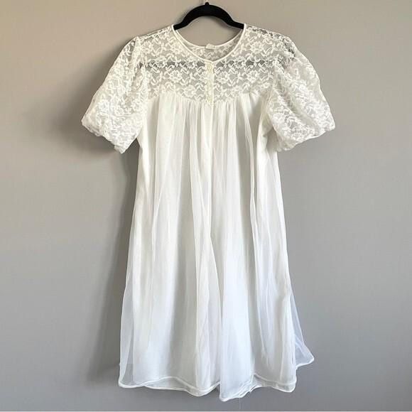 Vintage Vintage 60s Double Layered Semi-Sheer Chiffon Robe Peignoir Size M / US 6-8 / IT 42-44 - 12 Thumbnail