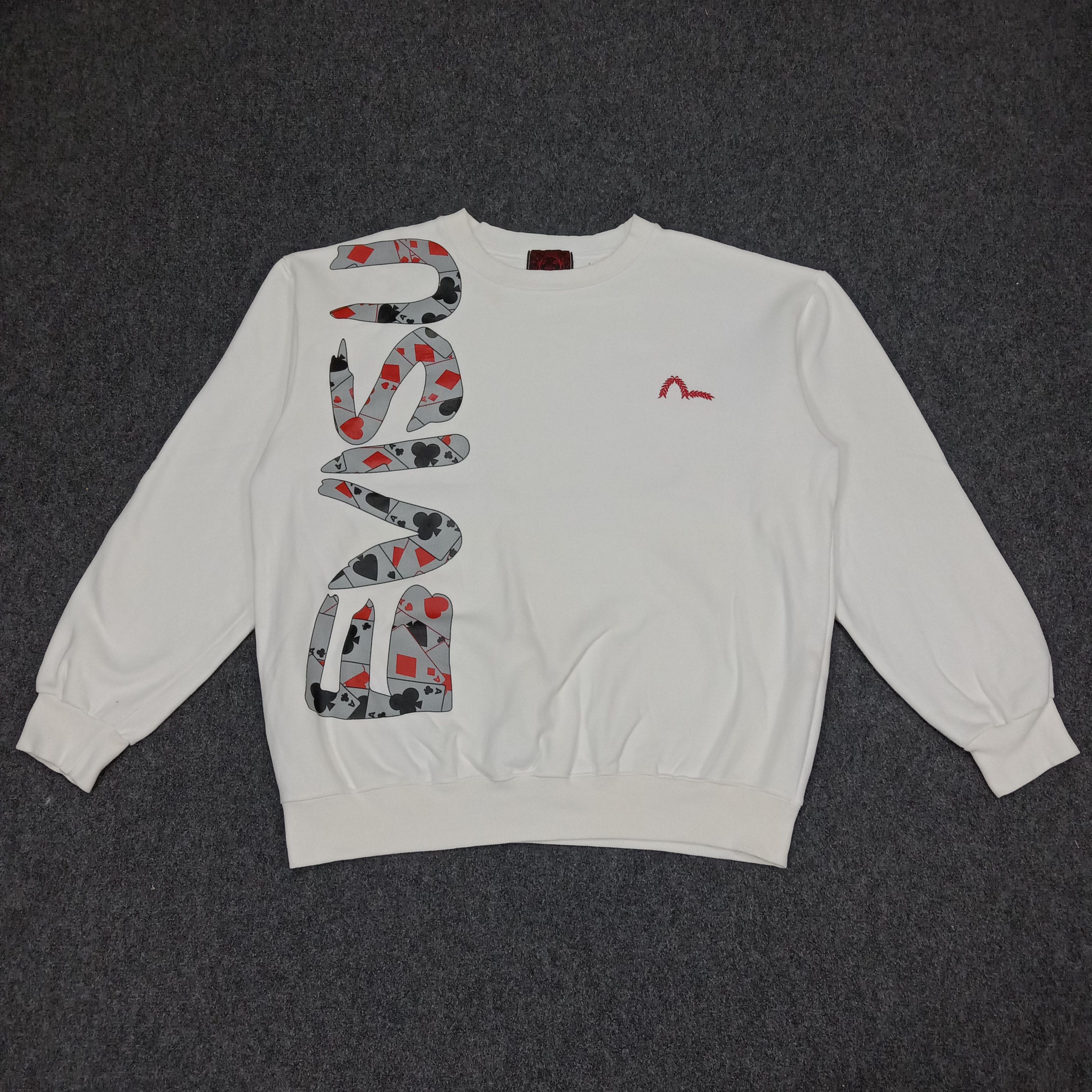 Evisu × Japanese Brand × Vintage EVISU Japanese Brand Playing Card Design Sweatshirt Size US XL / EU 56 / 4 - 1 Thumbnail