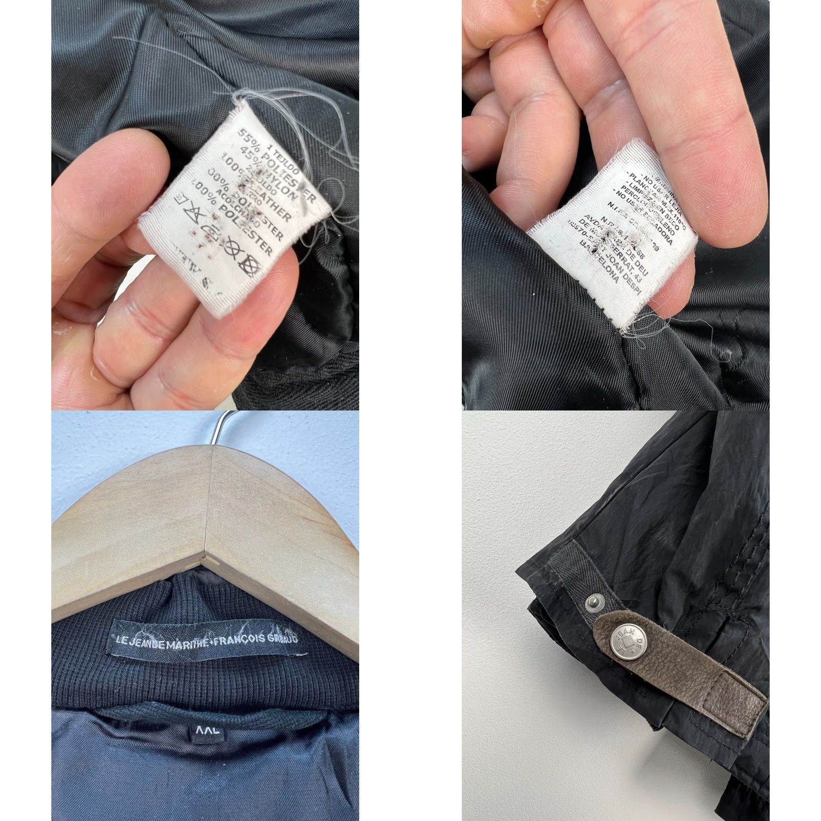 Vintage VINTAGE Le Jean de Marithe Francois Girbaud Jacket Men XL Black Logo Patch 90s Coat Jacket Size US 36 / EU 52 - 9 Thumbnail