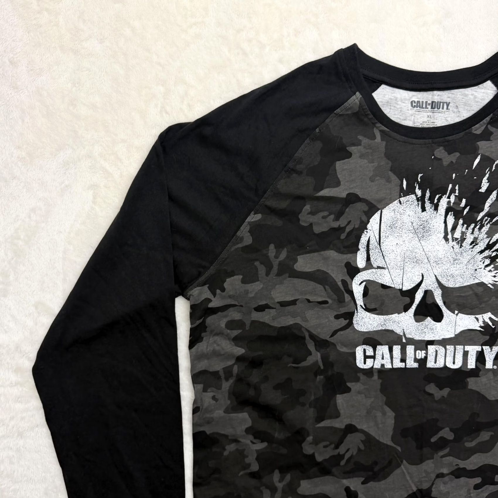 Vintage VINTAGE? Call Of Duty Skull Camo Shirt Mens XL Gray Black Long Sleeve Graphic Tee Size US XL / EU 56 / 4 - 5 Thumbnail