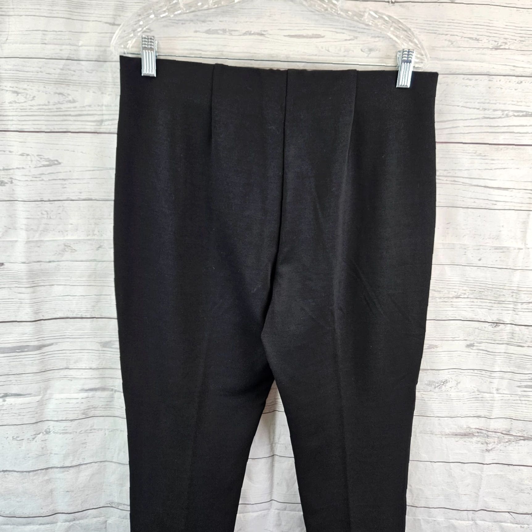 Vintage Chico's Womens Ponte Knit Ankle Pants Sz 10 Black High Rise Pull On Regular Inseam 27.5in Shirt Size 32" / US 10 / IT 46 - 4 Thumbnail