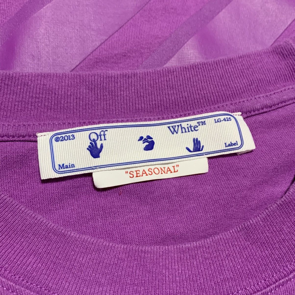 Off-White Off White Large Diag Tab Purple Tee Virgil Abloh Size US L / EU 52-54 / 3 - 4 Thumbnail
