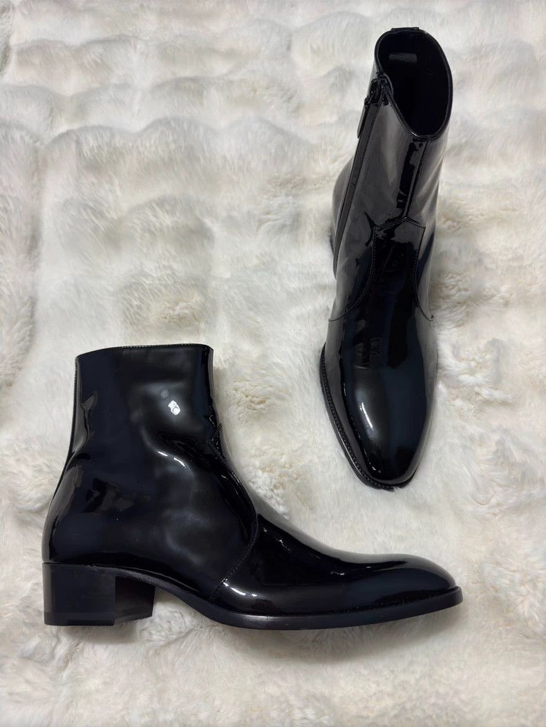 Saint Laurent Paris Saint Laurent Paris Patent Leather Show Men's Boots 2505-Ne Size US 8 / EU 41 - 2 Thumbnail