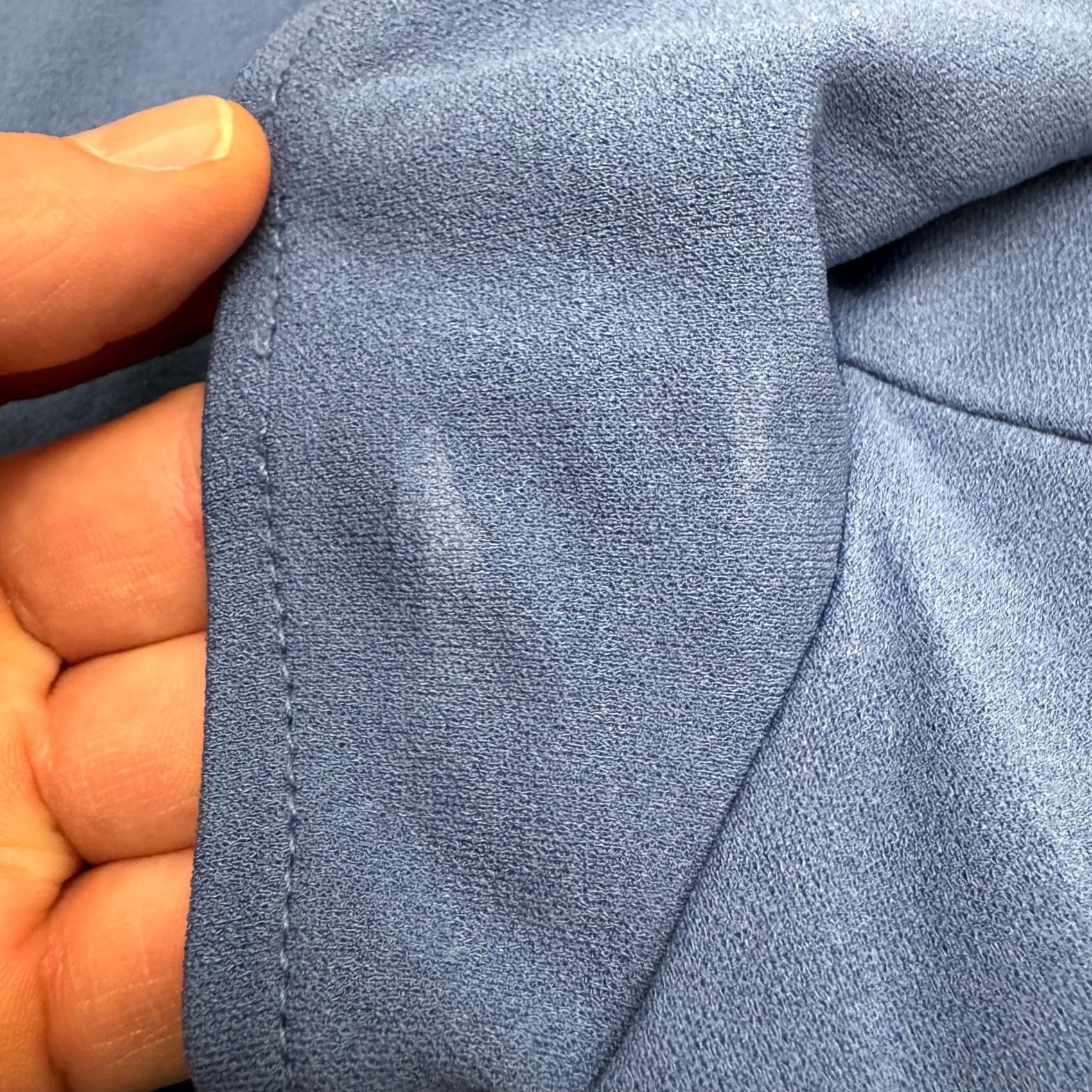 Vintage Paper Crown Midi Sheath Dress Womens Medium Blue Ruffle Hem Short Sleeve Rayon Size 32" / US 10 / IT 46 - 5 Thumbnail