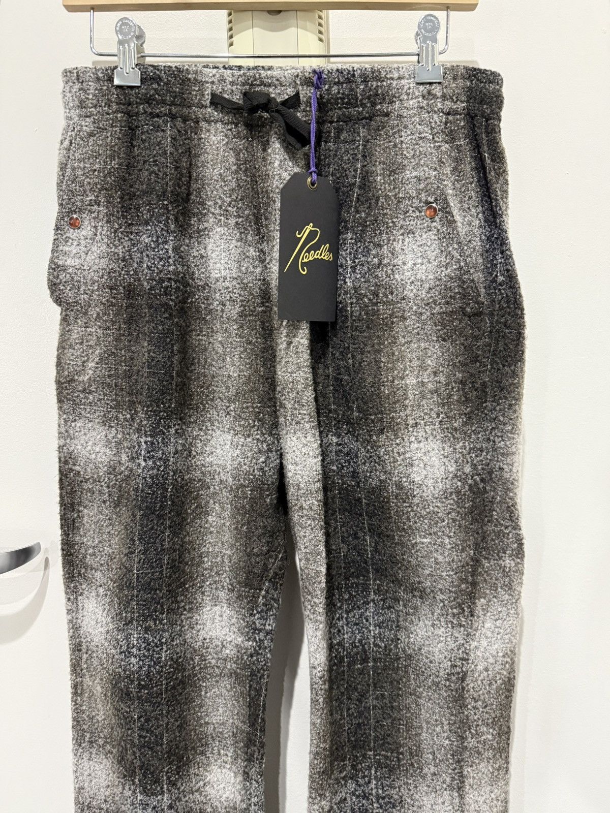 Needles Needles Embellished Checked Wool-Blend Flannel Trousers [M] Size US 30 / EU 46 - 8 Thumbnail
