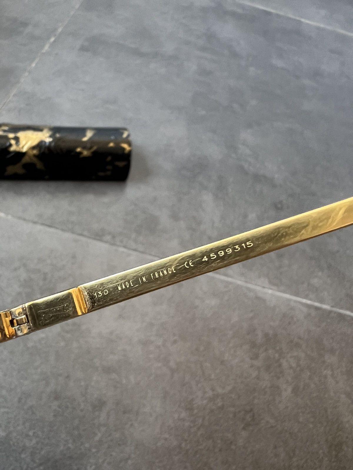 Cartier × Vintage Vintage Cartier Edition Santos-Dumont golden plated glasses Size ONE SIZE - 7 Thumbnail