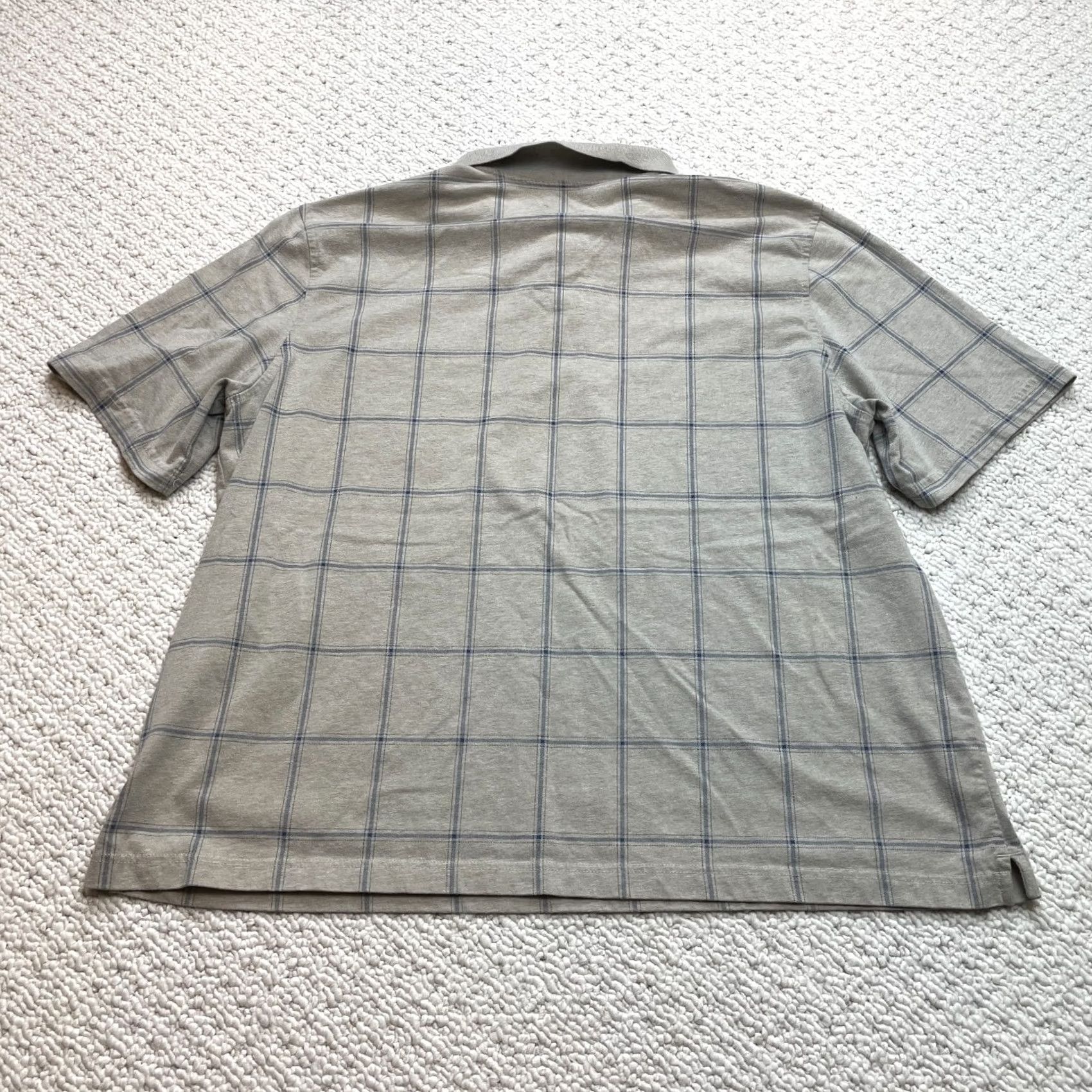 Vintage Puritan Polo Shirt Mens 2XL Beige Blue Check Short Sleeve Polo Golf Rugby Casual Shirt Mens Big & Tall Size US XXL / EU 58 / 5 - 8 Thumbnail