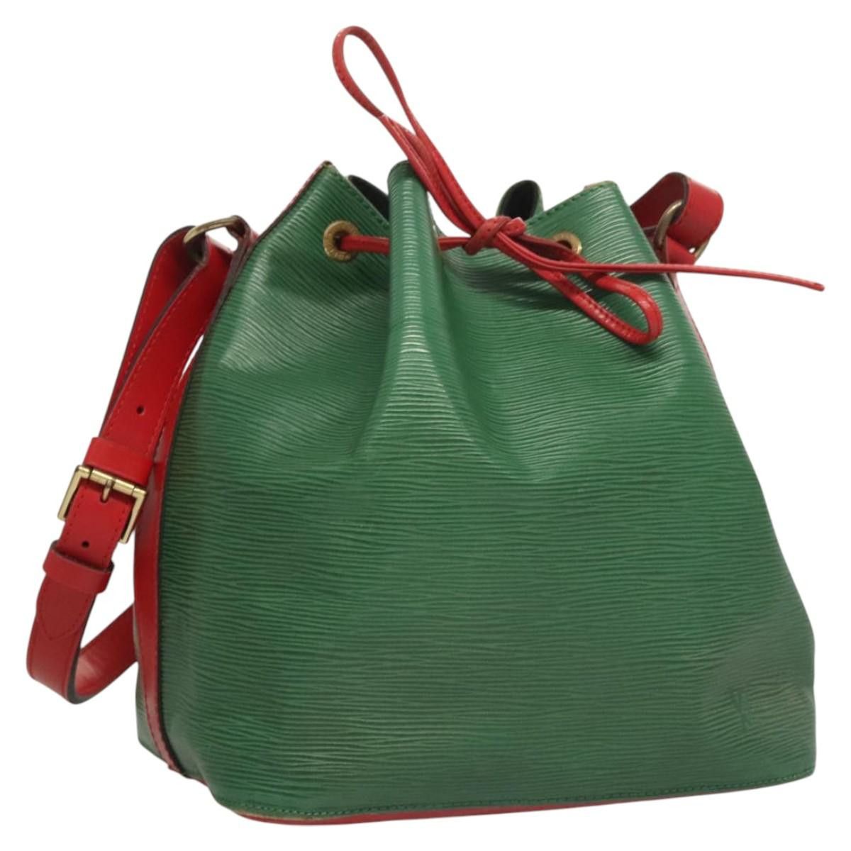 Louis Vuitton Epi Petit Noe Shoulder Bag Bicolor Green Red M44147 Lv Auth Ba1654, Women's