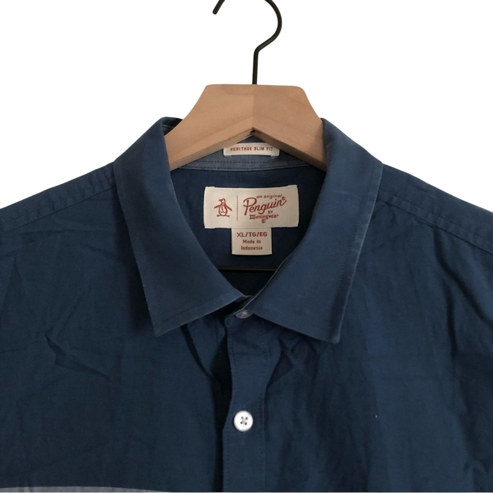 Original Penguin Original Penguin Heritage Slim Blue Stripe Button Down Shirt Size US XL / EU 56 / 4 - 3 Thumbnail