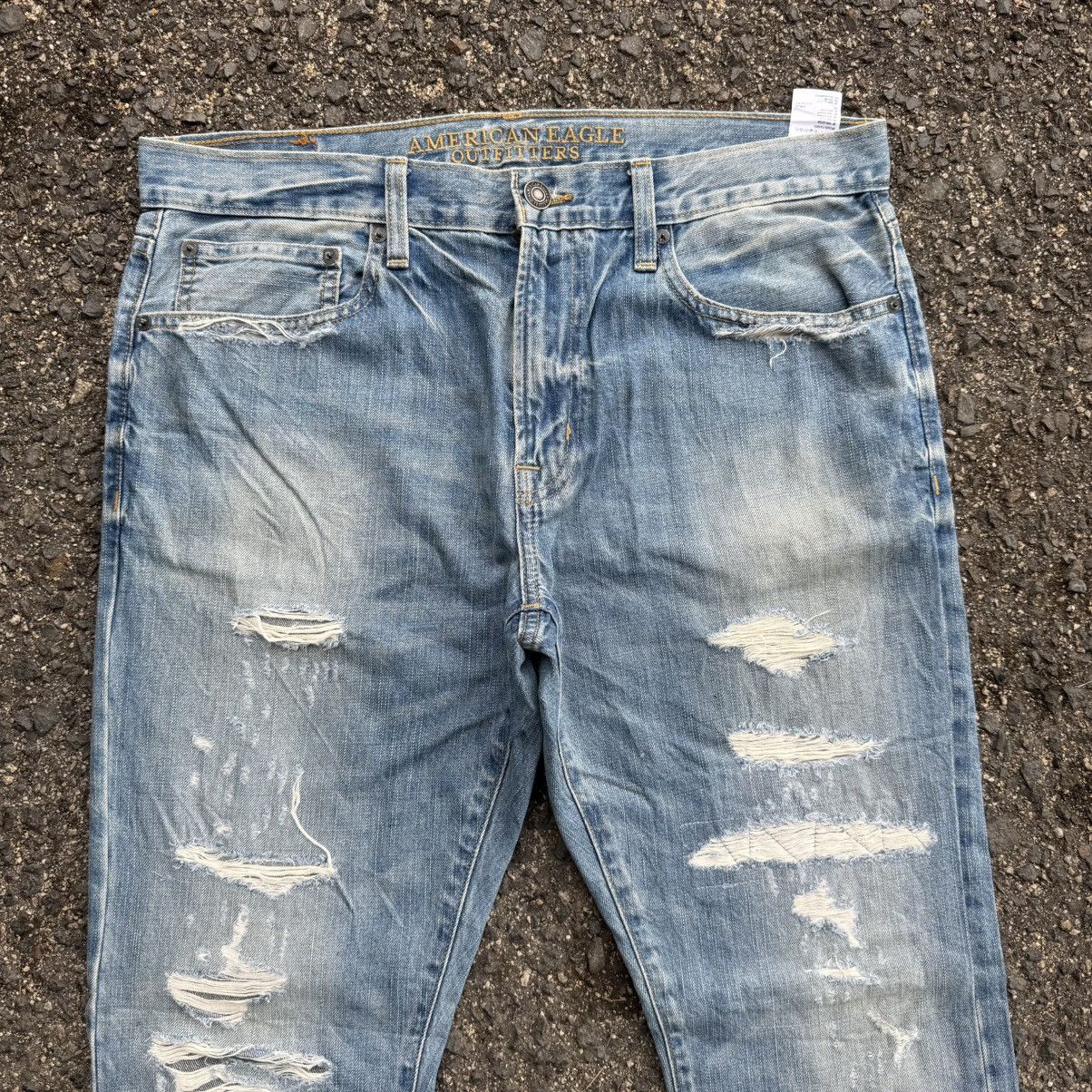 Japanese Brand VINTAGE A EAGLE SKINNY FADED RIPPEP JEAN DENIM PANTS Size US 36 / EU 52 - 3 Thumbnail