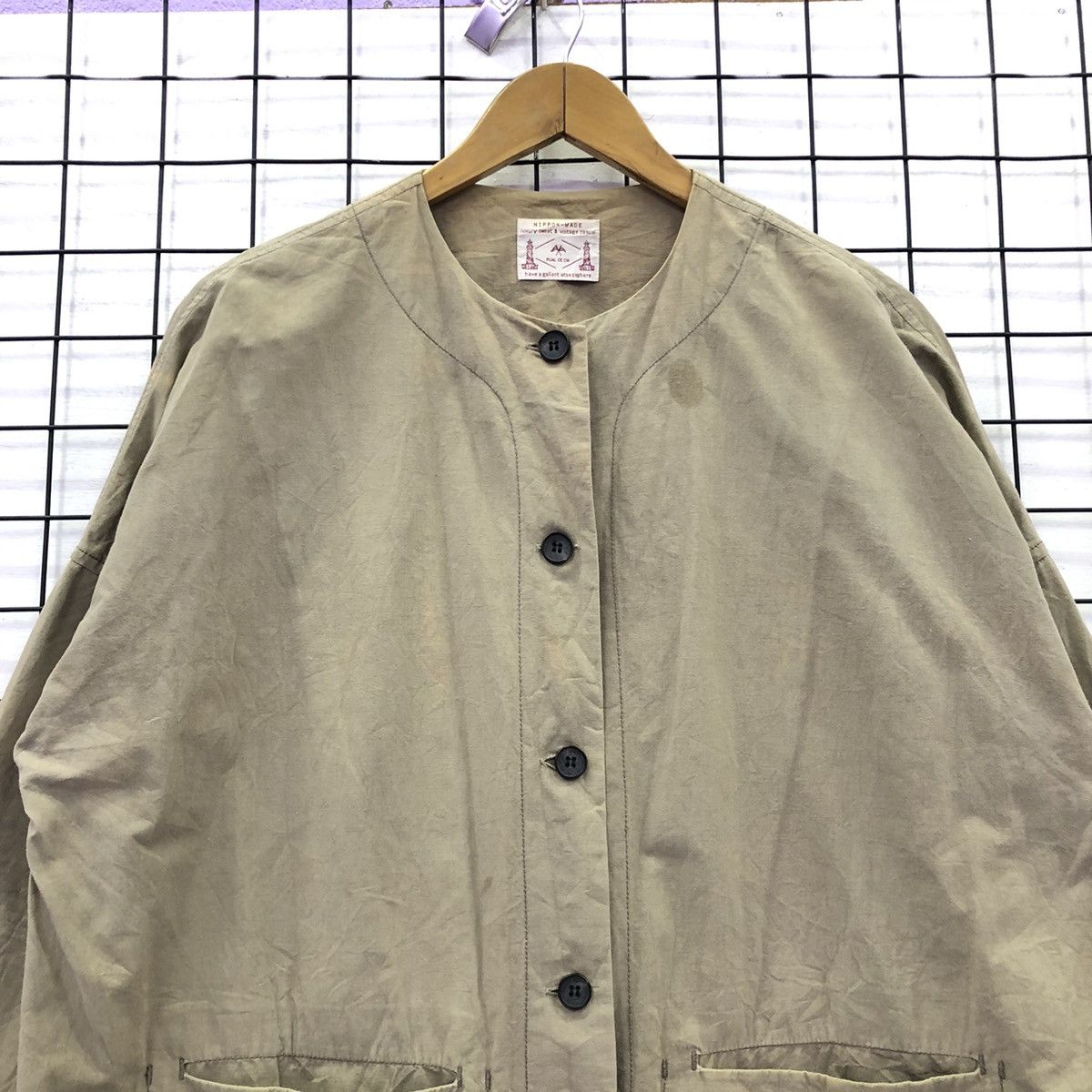 Japanese Brand Pual Ce Cin Nippon Made Outerwear Non Collar Long Coat Size US L / EU 52-54 / 3 - 5 Thumbnail