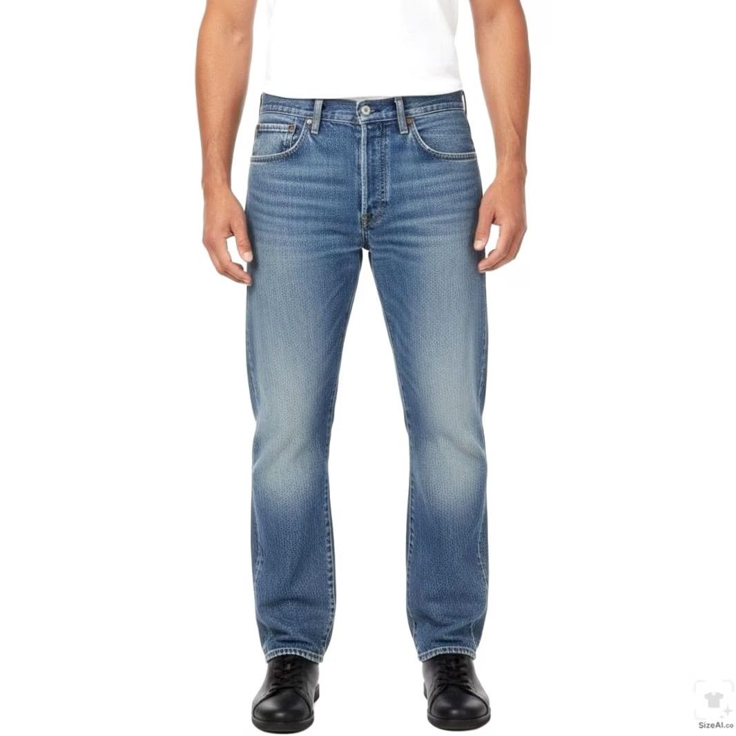 Levi's Levis Western Fit Jeans Denim Straight Blue Light Wash Zip Fly Mens 36x32 Size US 36 / EU 52 - 4 Thumbnail