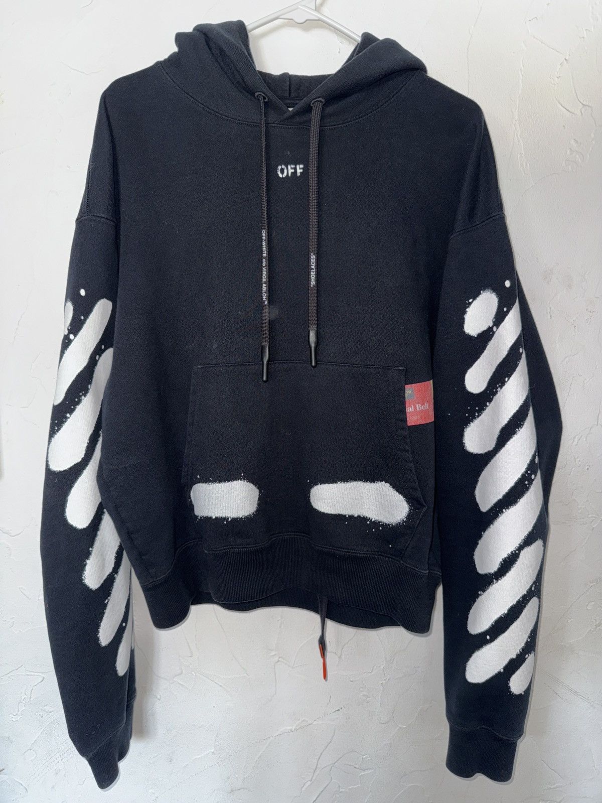 Off-White Off-White Black Incomplete Spray Hoodie Size US S / EU 44-46 / 1 - 1 Thumbnail