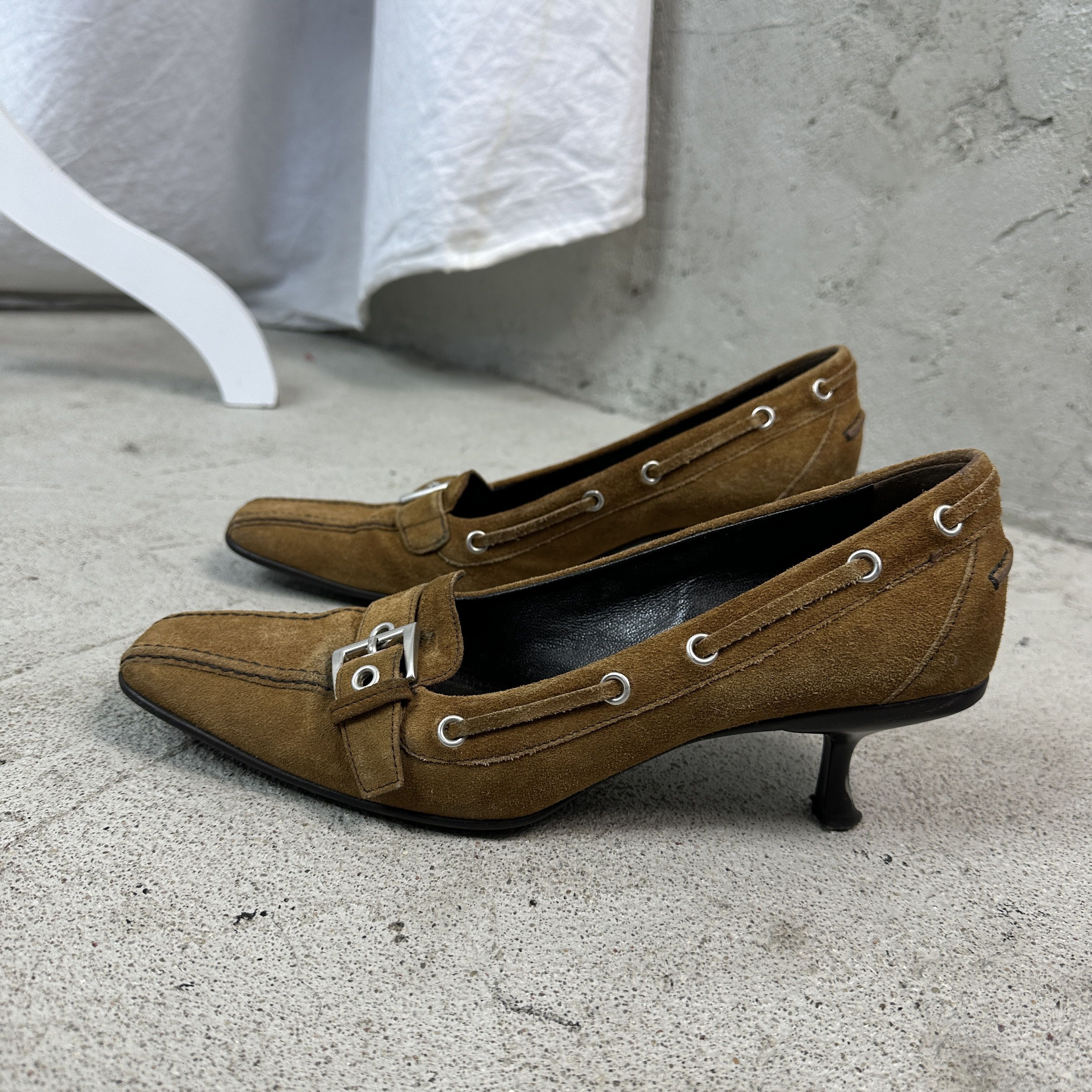 Prada × Vintage Vintage Leather Y2K Avant Garde Archive Prada Kitten Heels Size US 7.5 / IT 37.5 - 3 Thumbnail