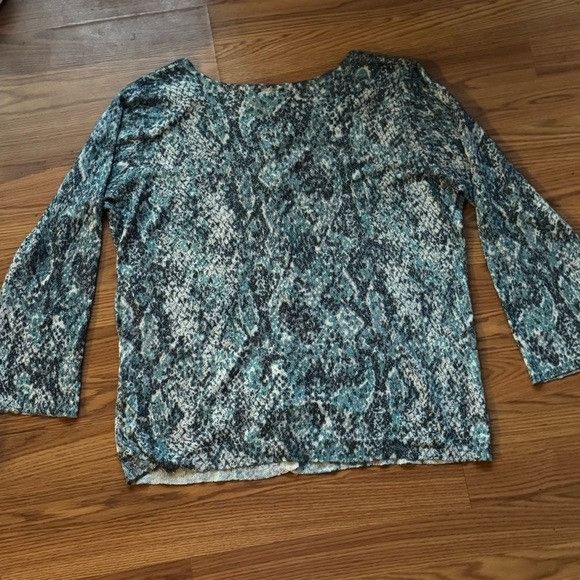 Other Dana Buchman Women's Blue Teal Shimmer Button Up Cardigan To Size XL / US 12-14 / IT 48-50 - 4 Thumbnail