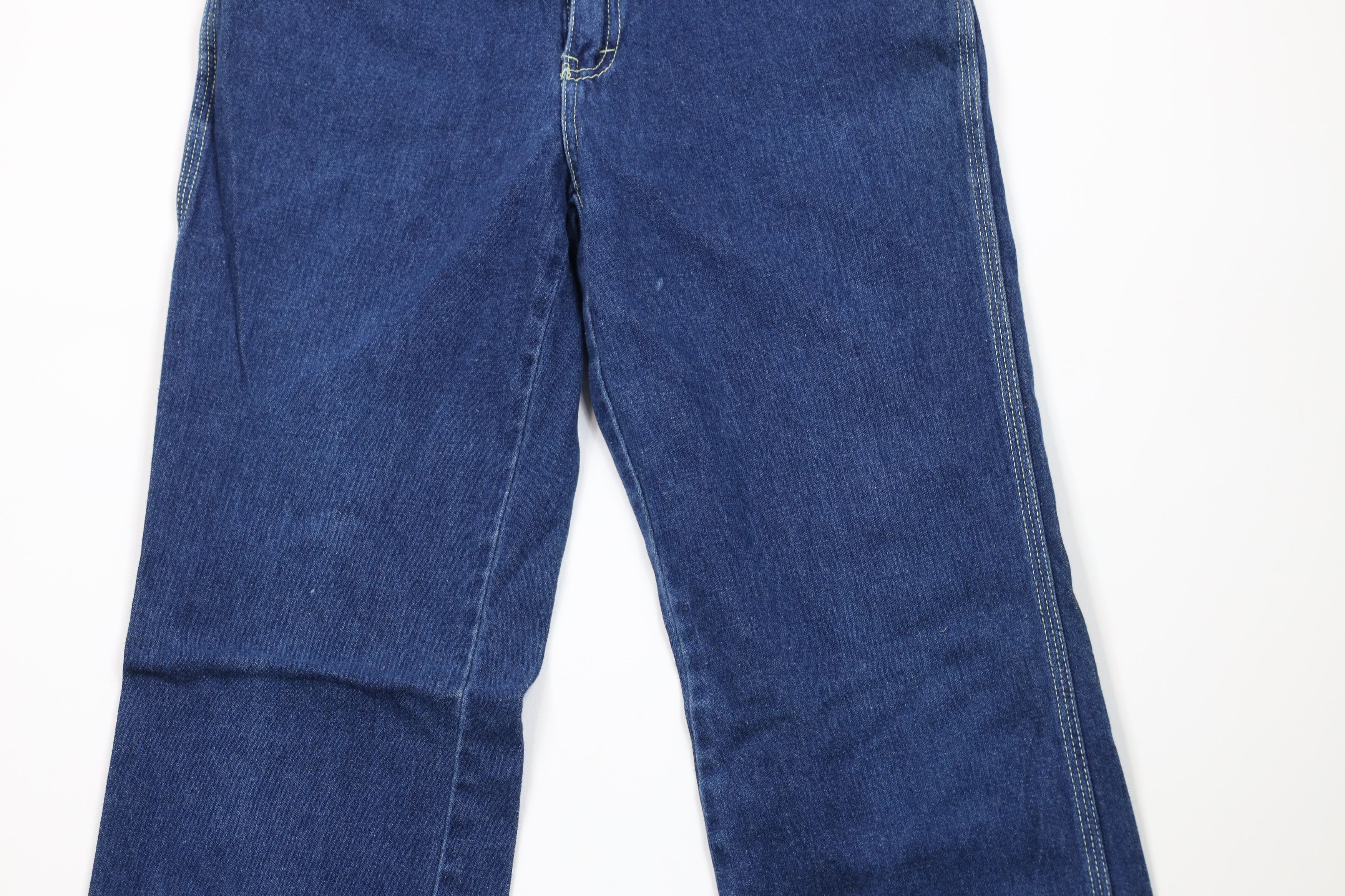 Vintage Vintage 70s Streetwear Flared Denim Jeans Blue Cotton Size 30" / US 8 / IT 44 - 3 Thumbnail