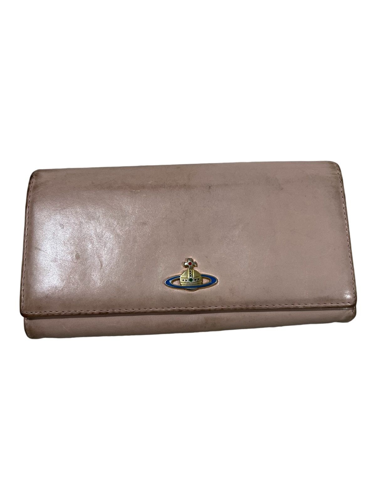 Genuine Leather × Vivienne Westwood OG Vivienne Westwood Orb Logo Rose Gold Leather Long Wallets Size ONE SIZE - 2 Thumbnail