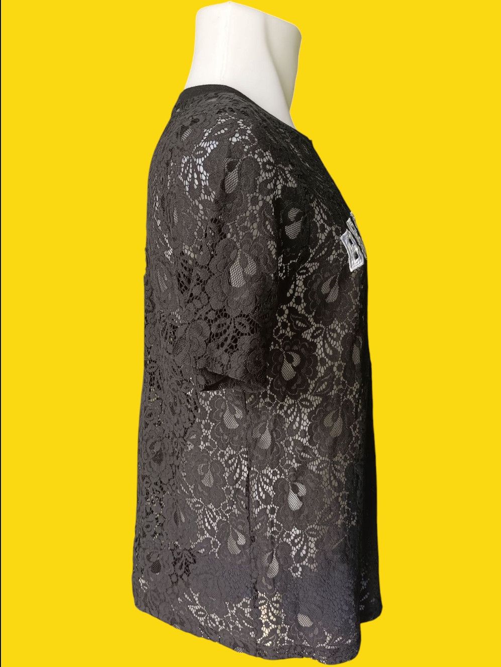 Forever 21 × Japanese Brand Black Lace/Black brocade Brooklyn Short Sleeve Size US L / EU 52-54 / 3 - 15 Thumbnail
