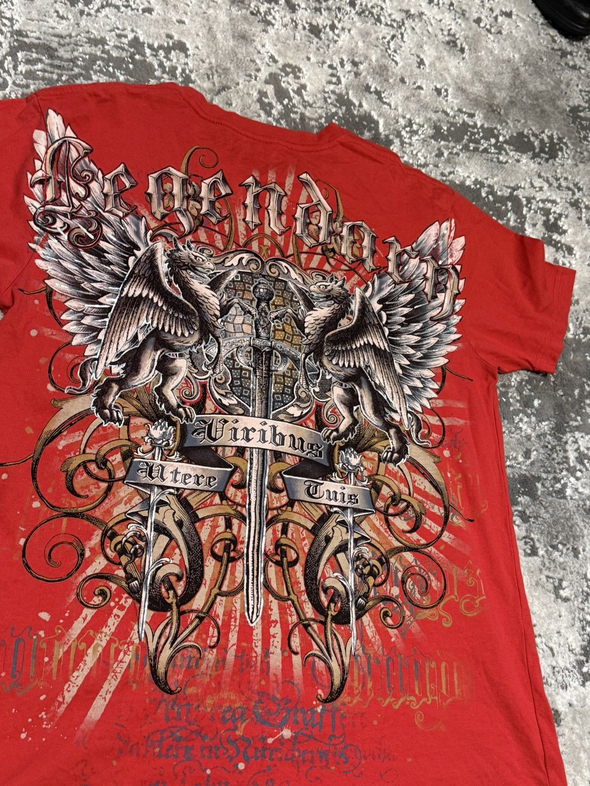 Affliction VINTAGE KONFLIC Y2K CROSS TRIBAL PRINT MADE IN USA T-SHIRT Size US L / EU 52-54 / 3 - 4 Thumbnail