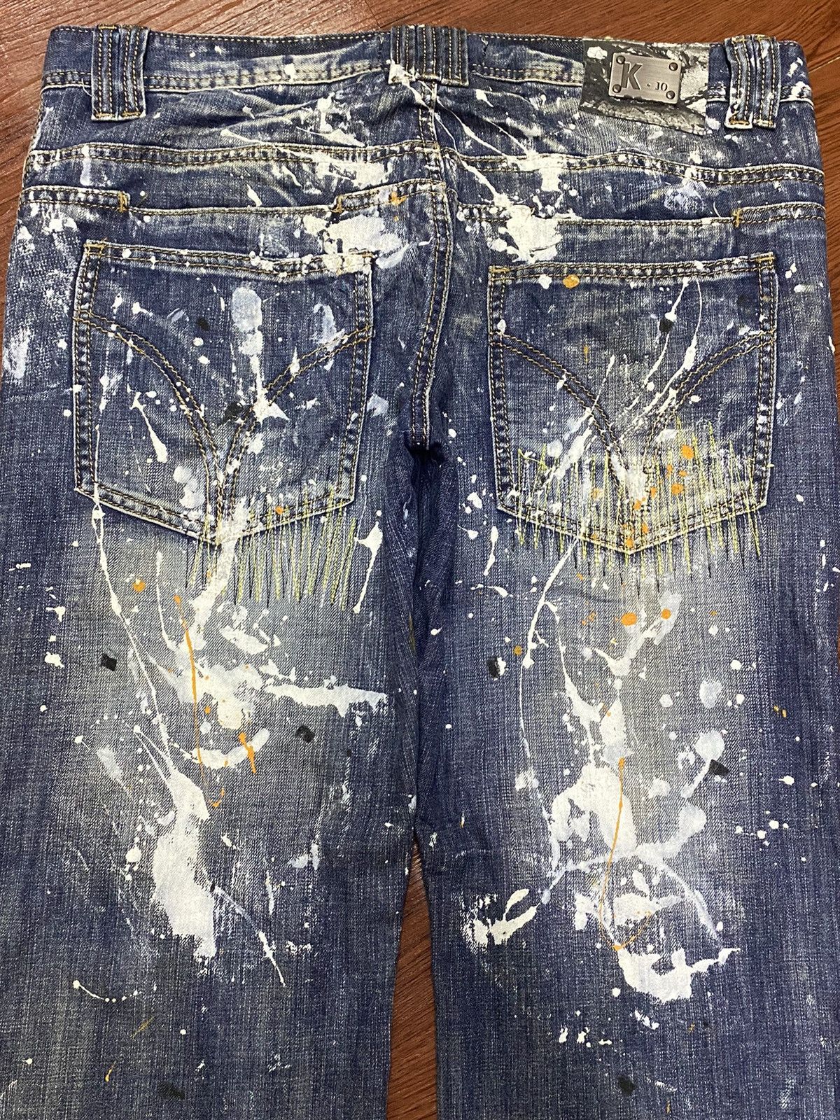 Japanese Brand Vintage Japanese Brands Paint Splatter Jeans Size US 38 / EU 54 - 4 Thumbnail