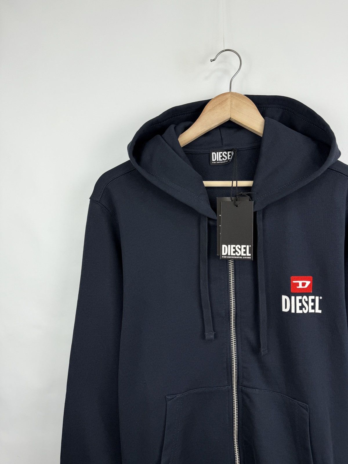 Diesel 🇺🇸 NWT❗️Diesel Full Zip Hoodie Blue For Successful Living Y2K Size US L / EU 52-54 / 3 - 3 Thumbnail