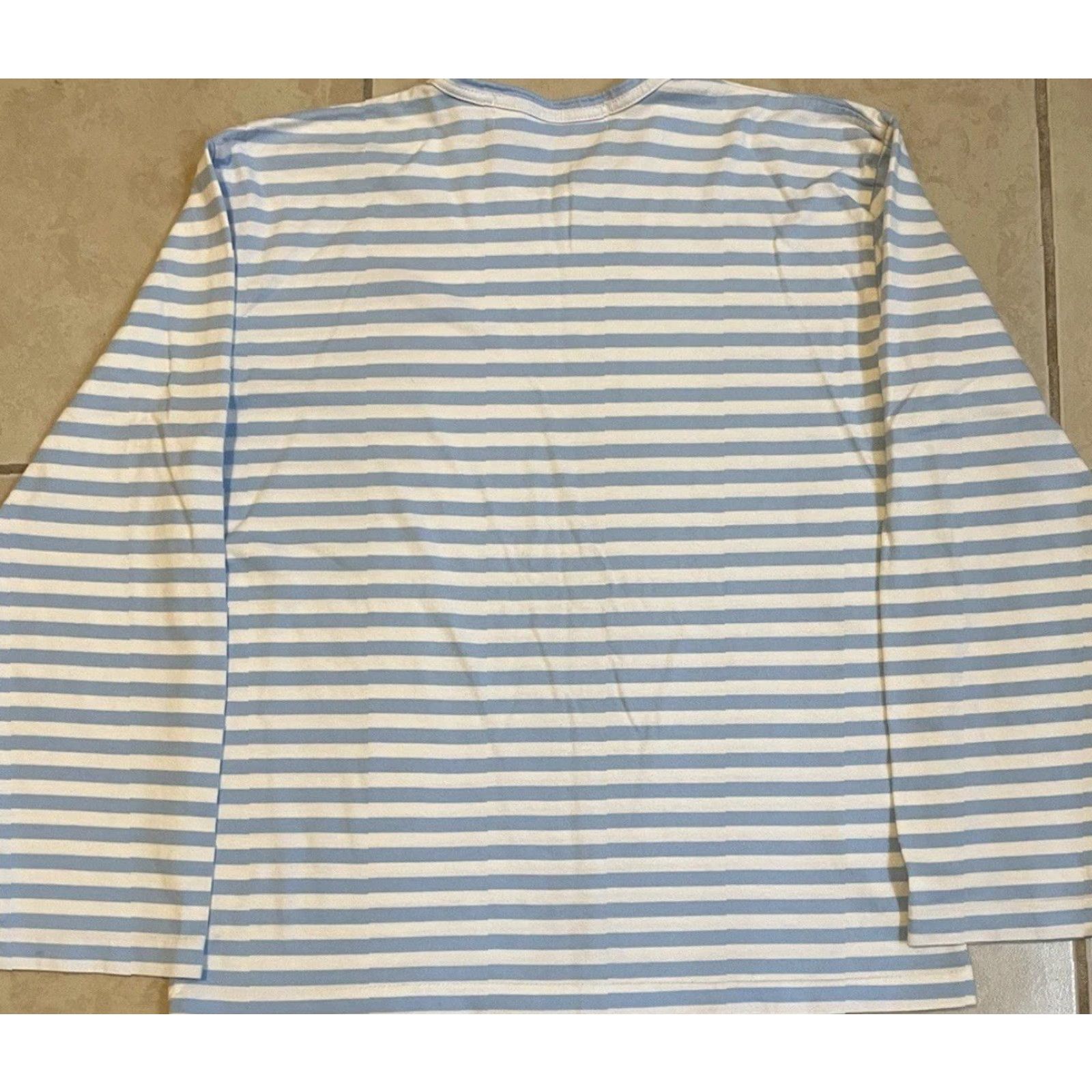Comme des Garcons Girl VINTAGE Comme Des Garcons PLAY Striped Shirt L Womens Long Sleeve T-Shirt White Blue Beach Surf Nautical Designer 90s Size L / US 10 / IT 46 - 3 Thumbnail