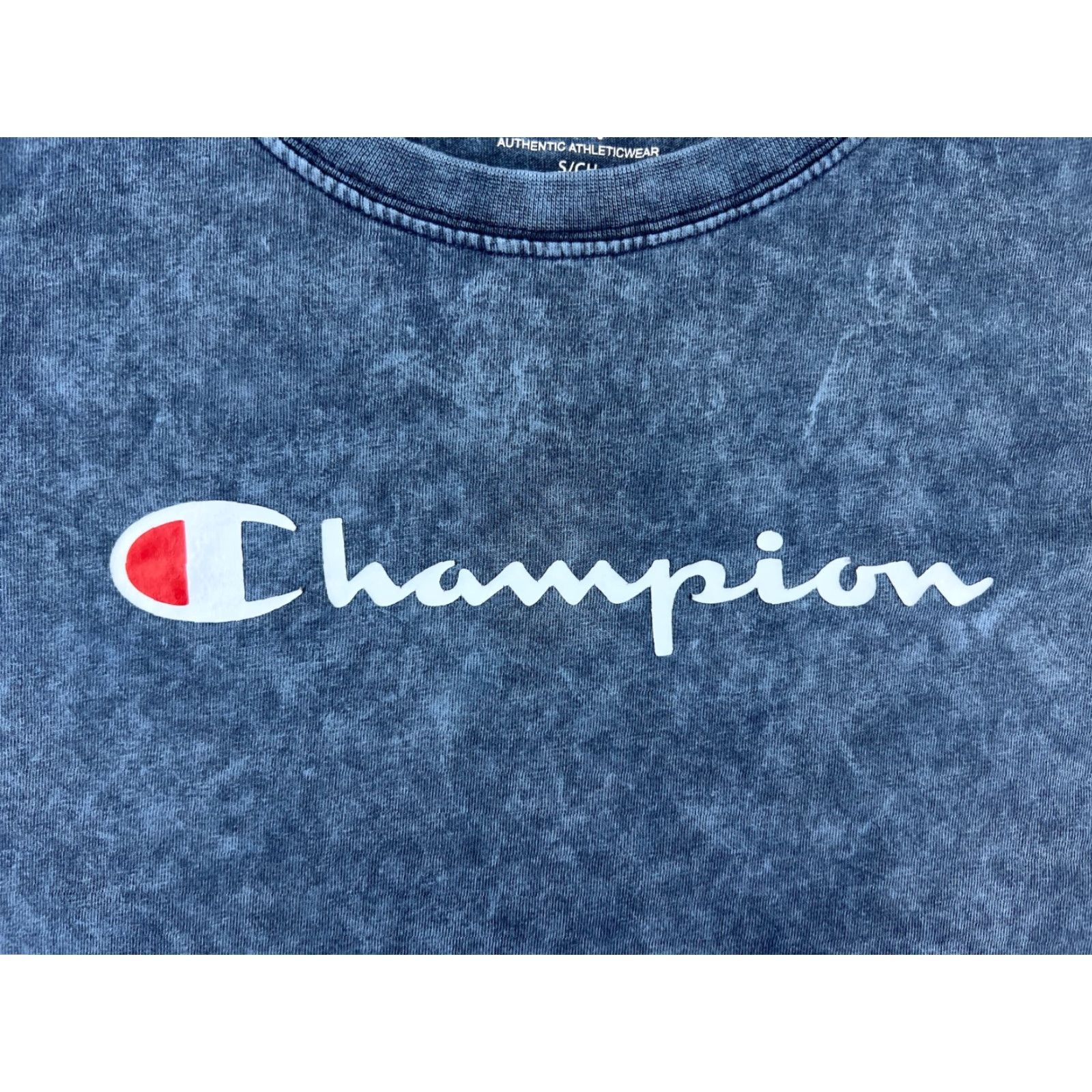 Champion Champion Shirt Mens Small Blue Denim Look Short Sleeve Crew Neck Cotton Size US S / EU 44-46 / 1 - 3 Thumbnail
