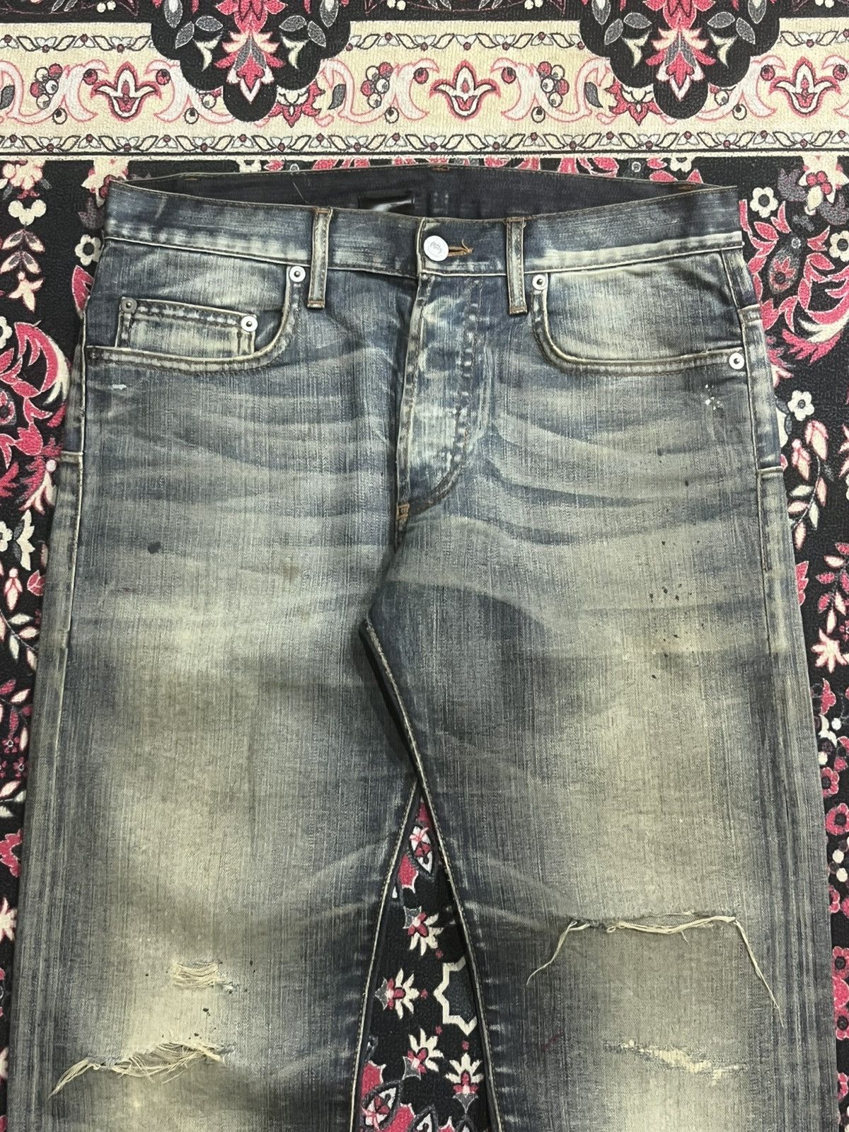 Dior Christian Dior Homme Distressed Mud Washed Jeans Size US 27 - 4 Thumbnail