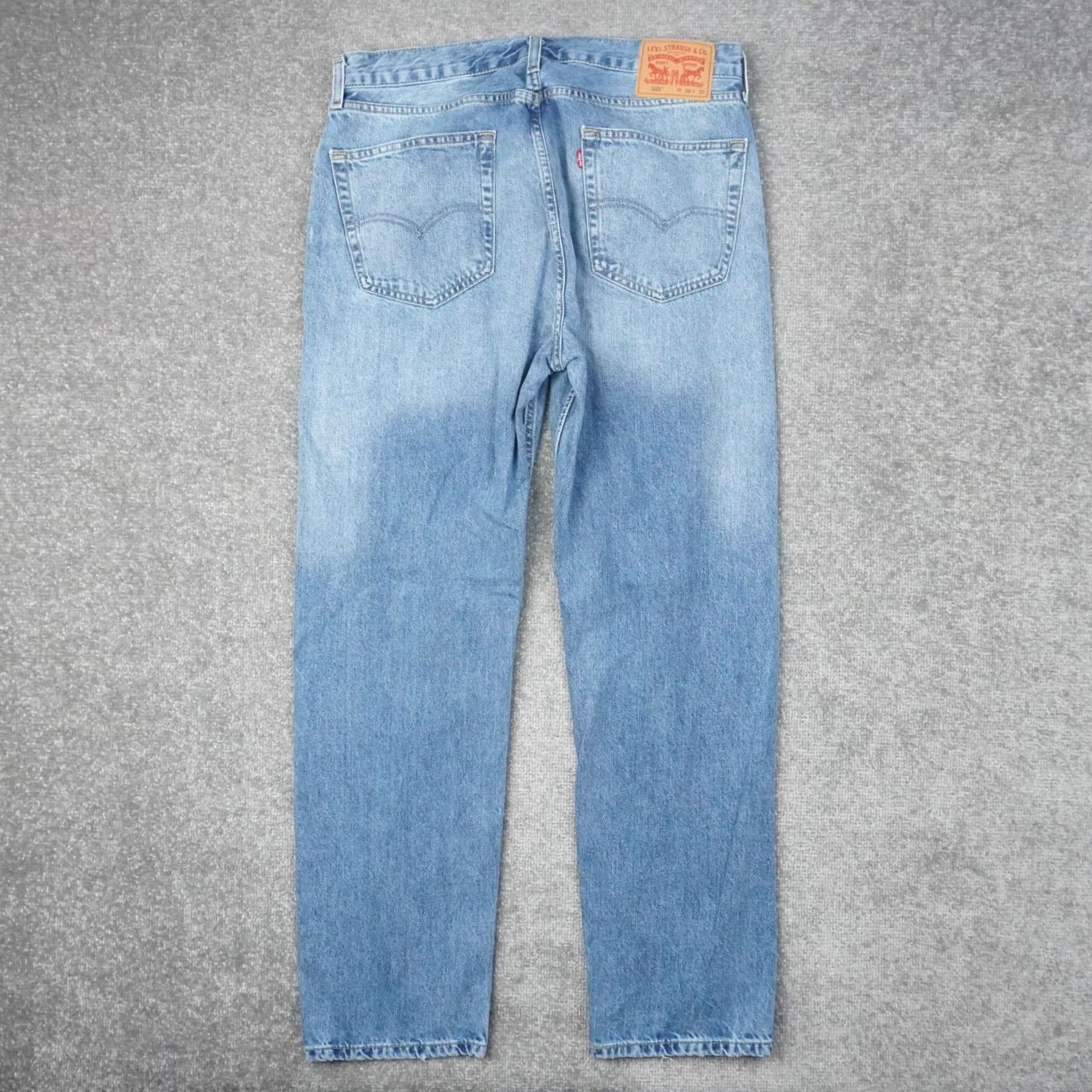 Levi's Levi's 505 Straight Leg Mens 36x32 Medium Wash Blue Denim Jeans Size US 36 / EU 52 - 2 Thumbnail