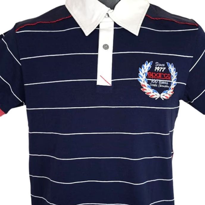 Vintage VINTAGE Sparco Racing Polo Shirt Mens XS Blue Striped Racecar Driver Size US XS / EU 42 / 0 - 2 Thumbnail