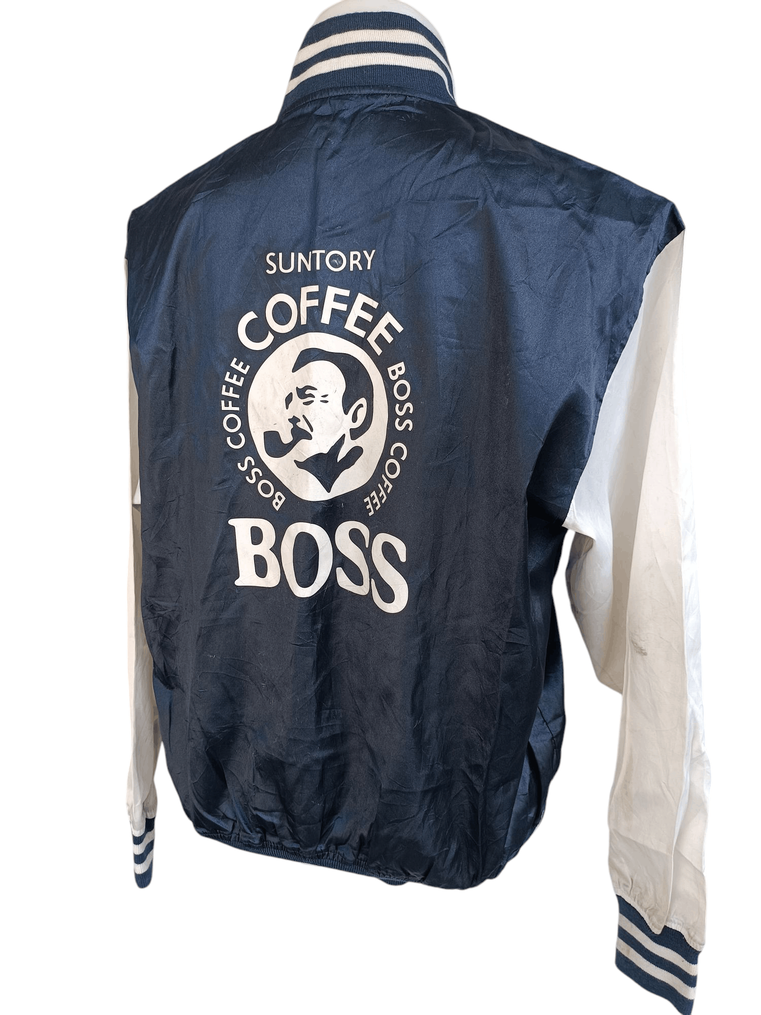 Japanese Brand VINTAGE 🔥 Big Logo Suntory Coffee Boss Satin Jacket SW01 Size US XL / EU 56 / 4 - 1 Thumbnail