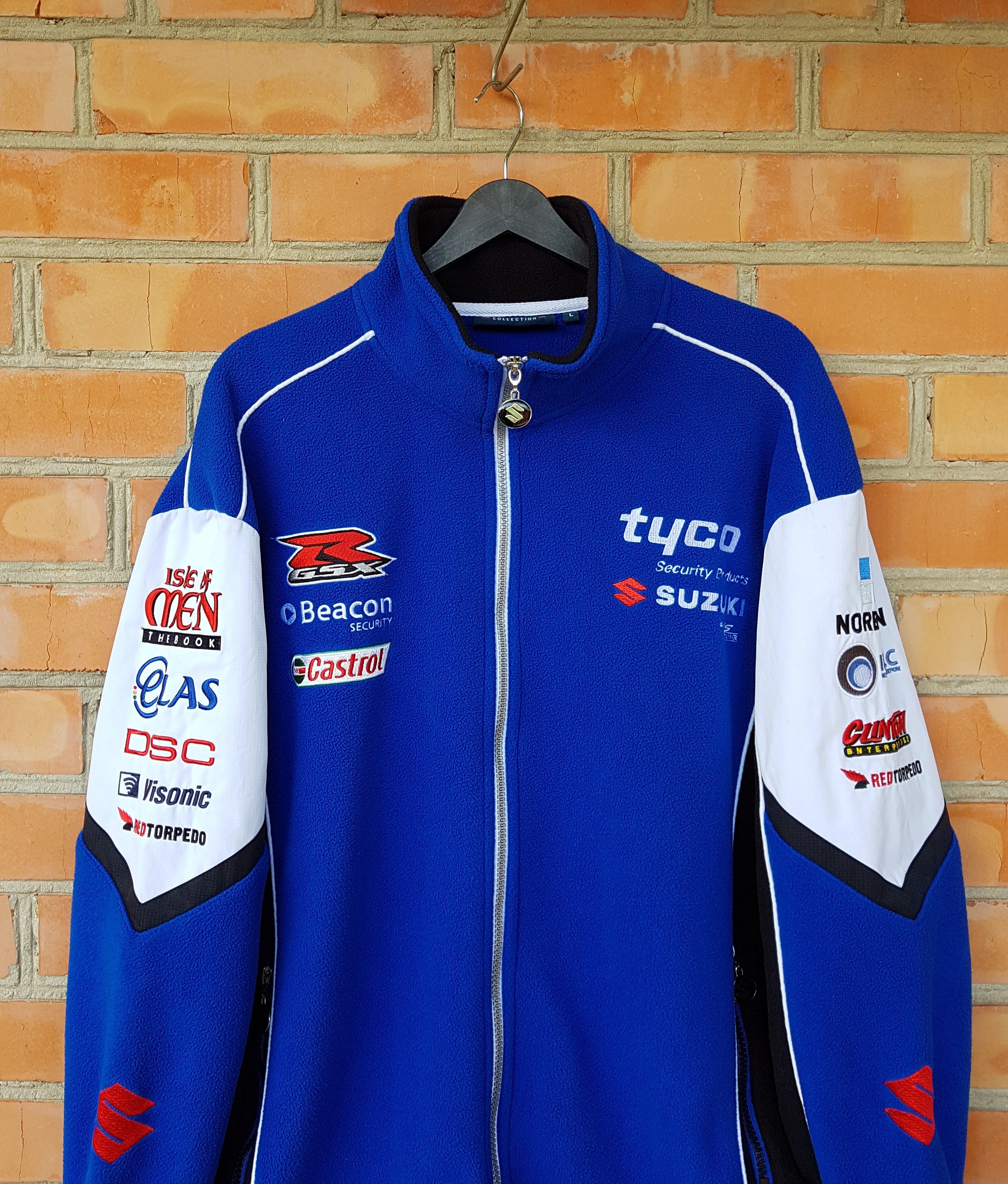 Vintage SUZUKI TYCO TEAM VINTAGE MOTO RACING FLEECE JACKET sz L Size US L / EU 52-54 / 3 - 3 Thumbnail