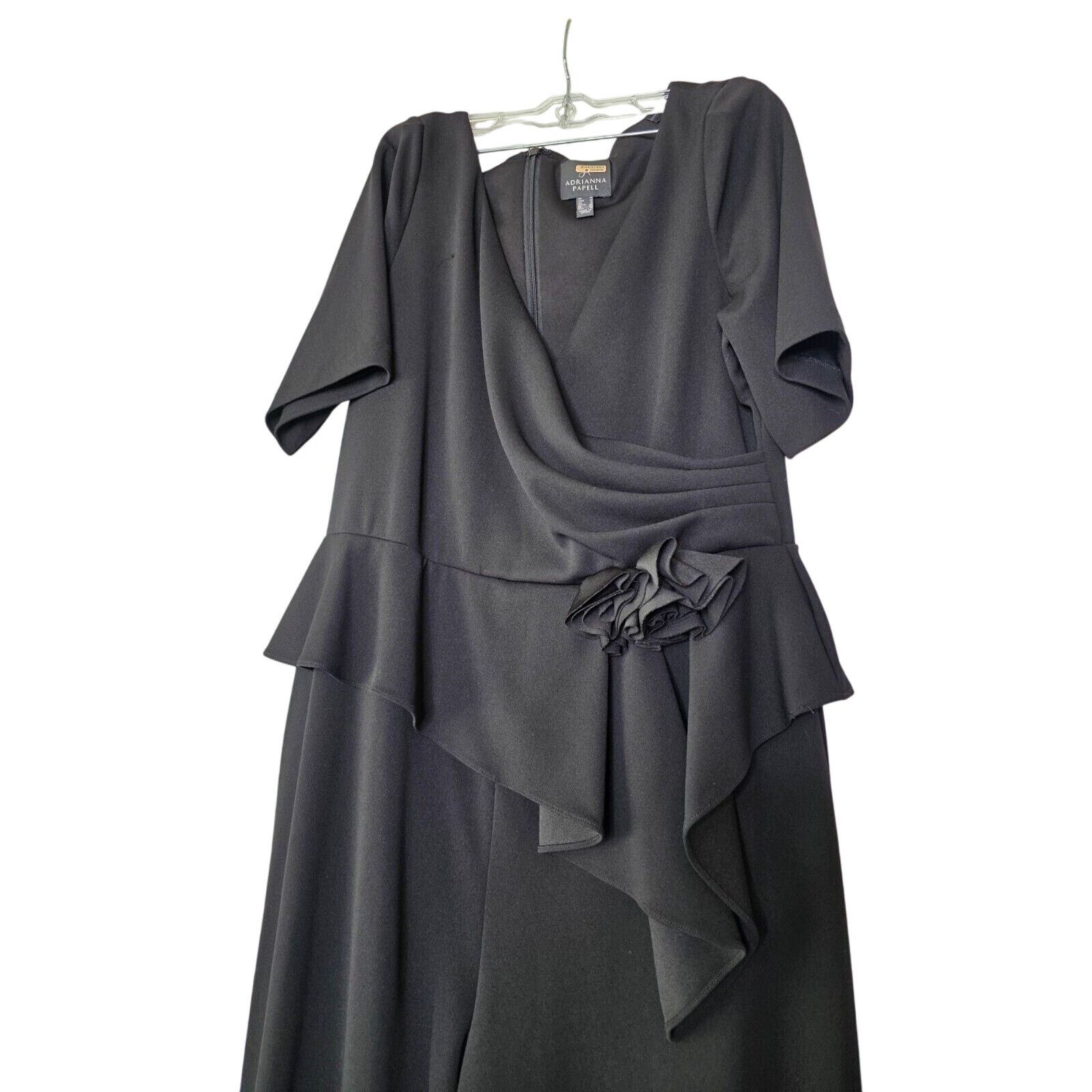 Adrianna Papell ADRIANNA PAPELL Womens Black Gathered Jumpsuit Size 42" / US 20 - 10 Thumbnail