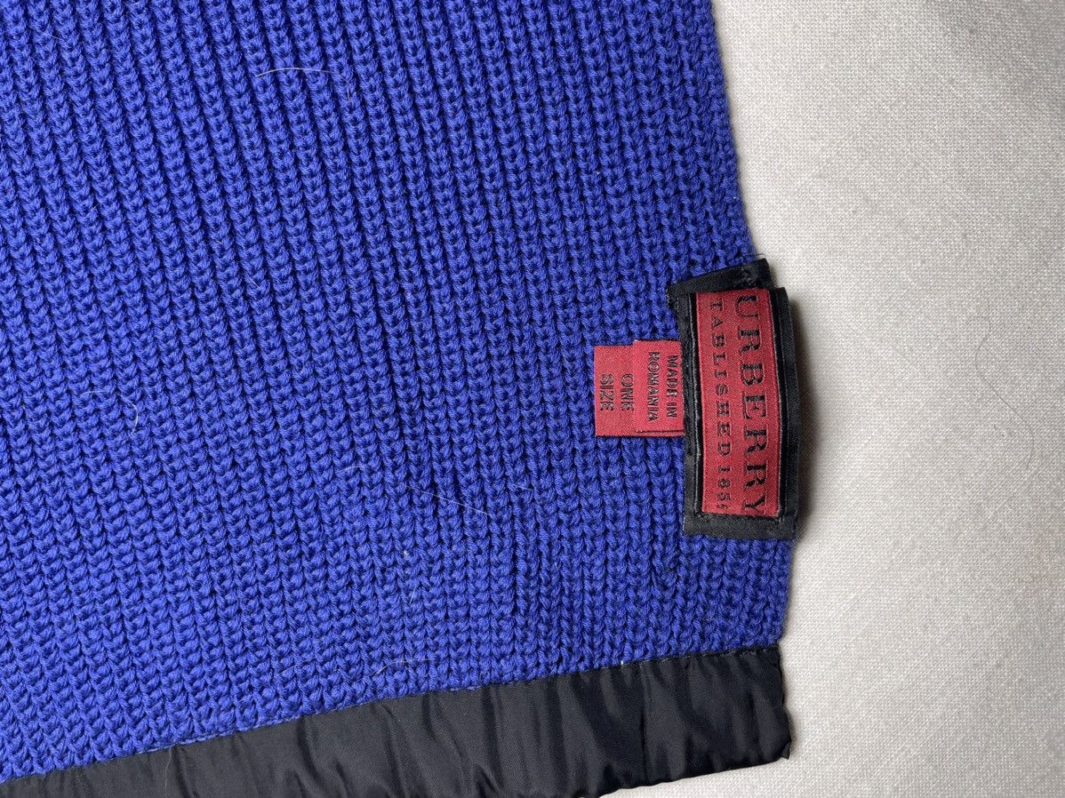 Vintage Burberry blue knit wool scarf Size ONE SIZE - 4 Thumbnail