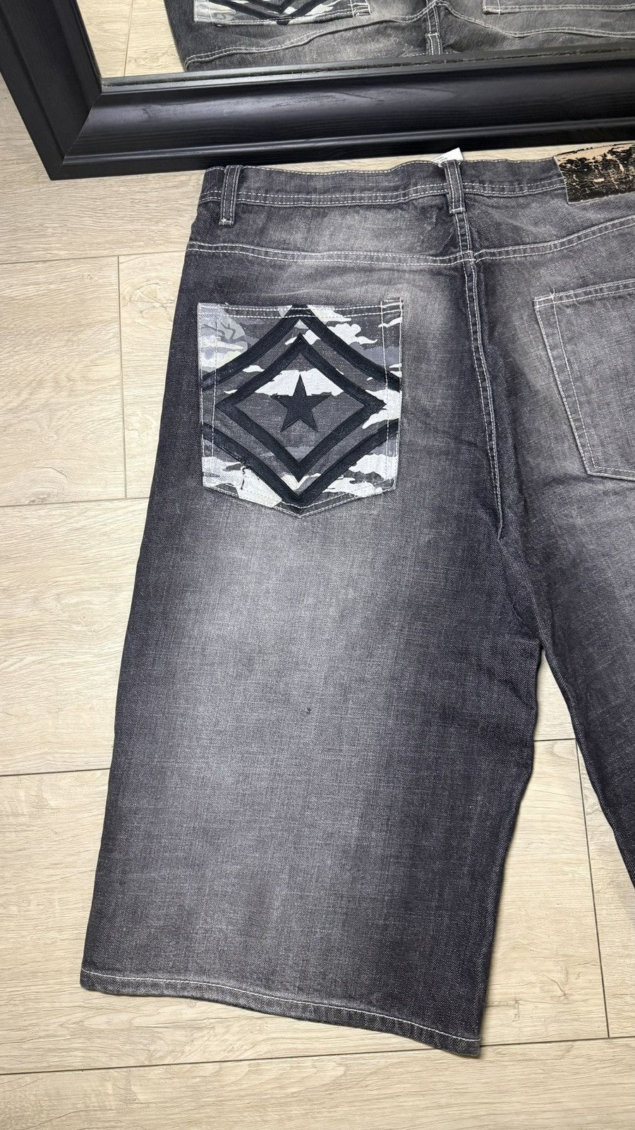 G-Unit Y2K 2000s G-Unit Embroidered Star Camouflage Patch Jorts Size US 38 / EU 54 - 3 Thumbnail