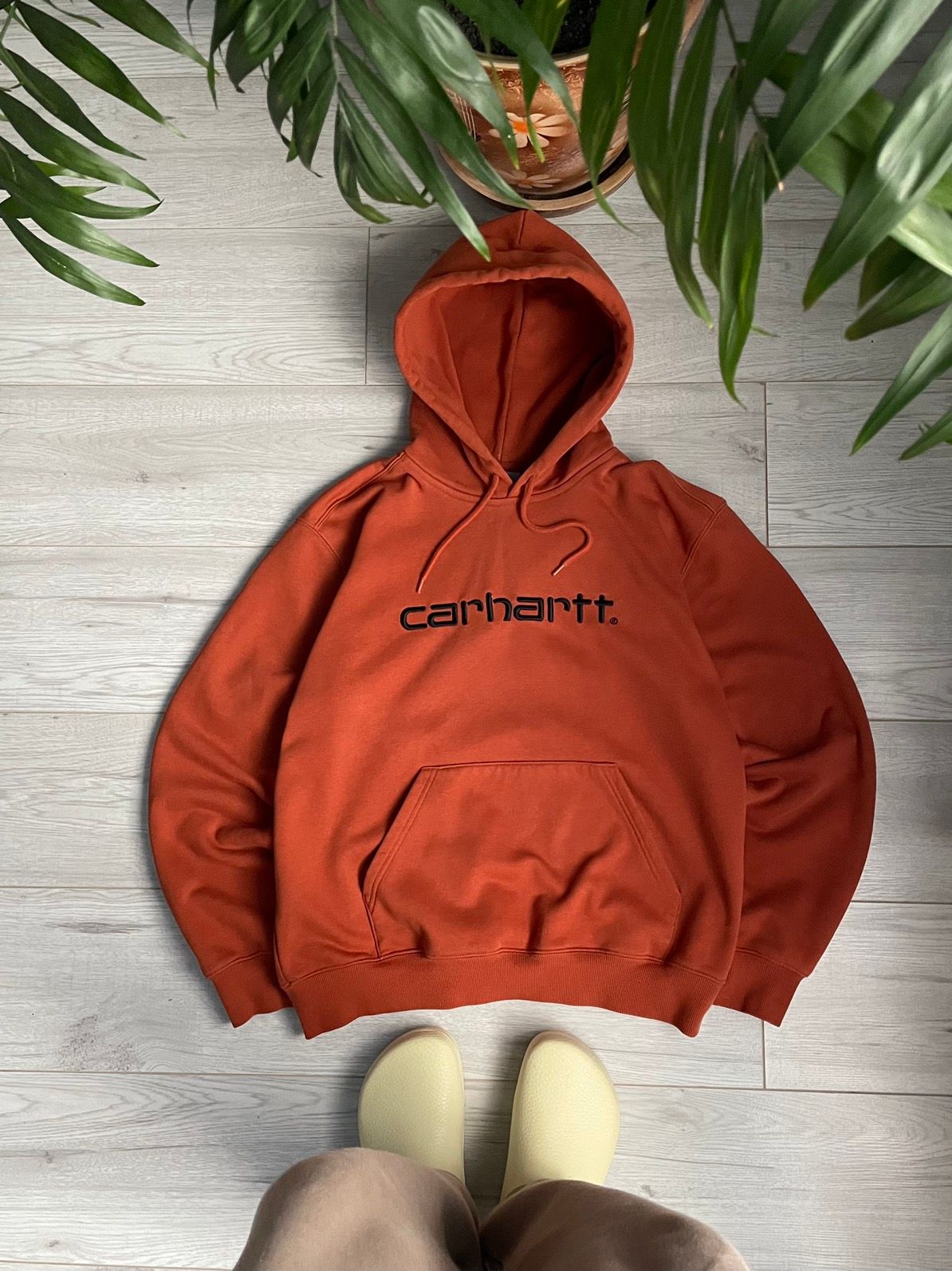 Pre-owned Carhartt X Vintage Carhartt Hoodie In Orange