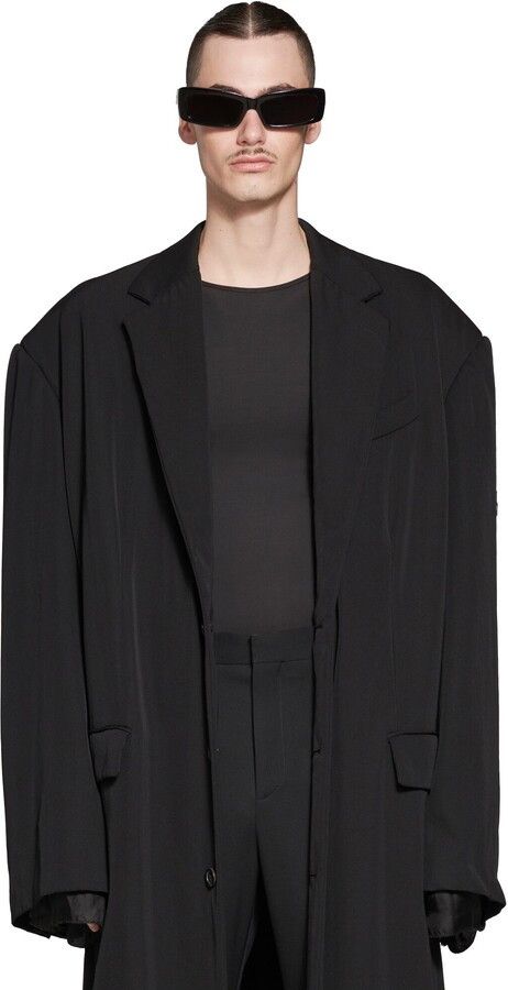Balenciaga o1la1rc1a0325 Skater Tailored Coat in Black Size US S / EU 44-46 / 1 - 5 Thumbnail
