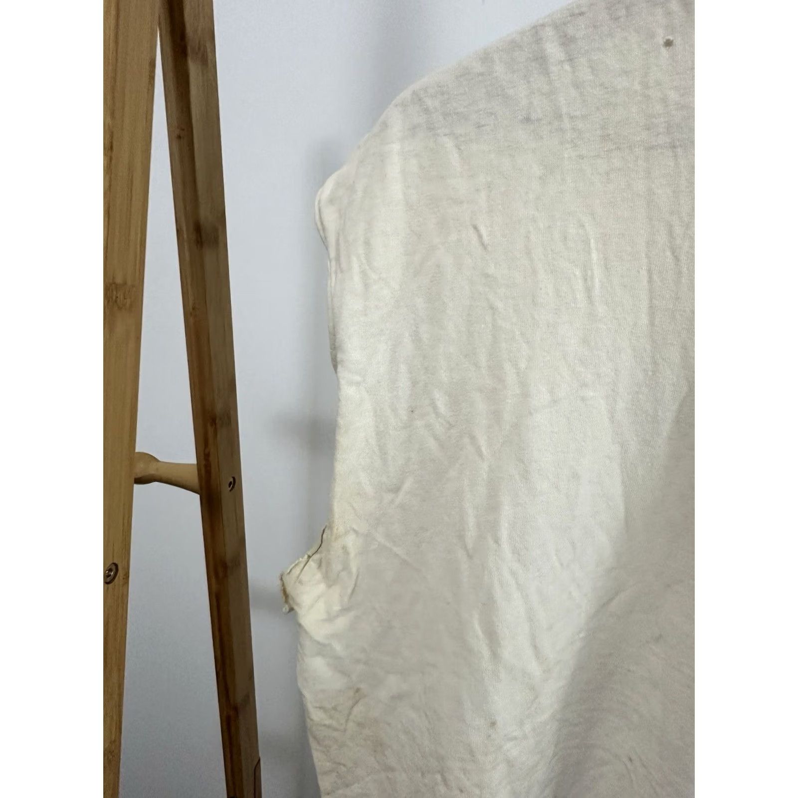 Vintage VINTAGE Balzout T-Shirt XL Cream 90s Peace Not War Love Not Hate Positve Thrashed Worn Mens Size US XL / EU 56 / 4 - 7 Thumbnail