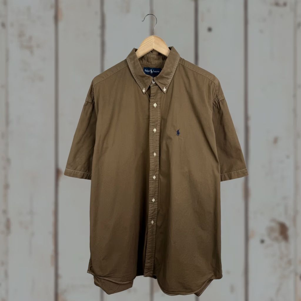 Polo Ralph Lauren VINTAGE Ralph Lauren Polo Shirt XXL Brown 1990s 90s Rugby Cotton Size US XXL / EU 58 / 5 - 1 Thumbnail