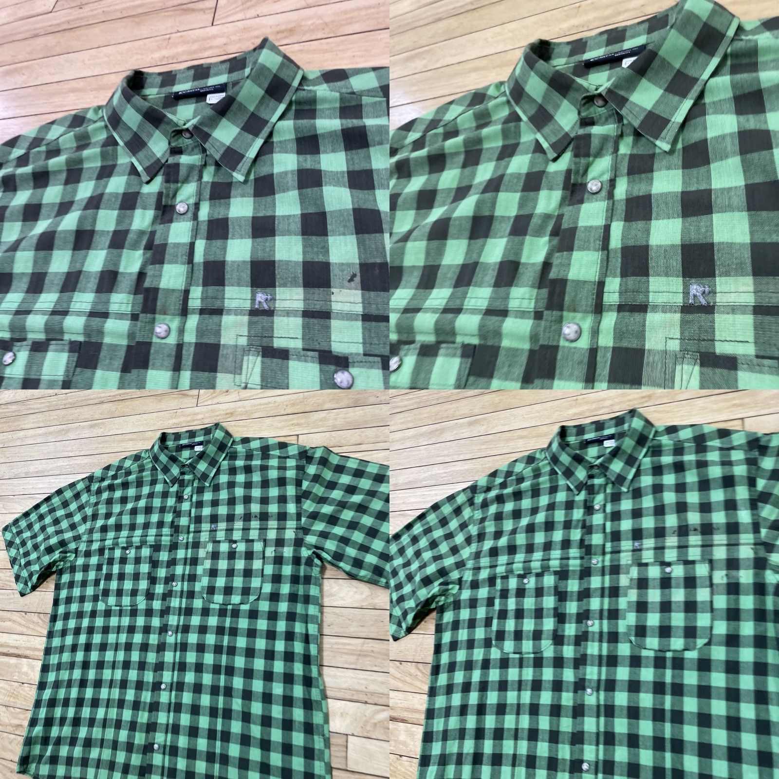 Rocawear VINTAGE Rocawear Shirt Men 3XL Plaid Distressed Green Black Snap Button-Up Short Sleeve Collared 90s Grunge Hip Hop Size US XXL / EU 58 / 5 - 10 Thumbnail