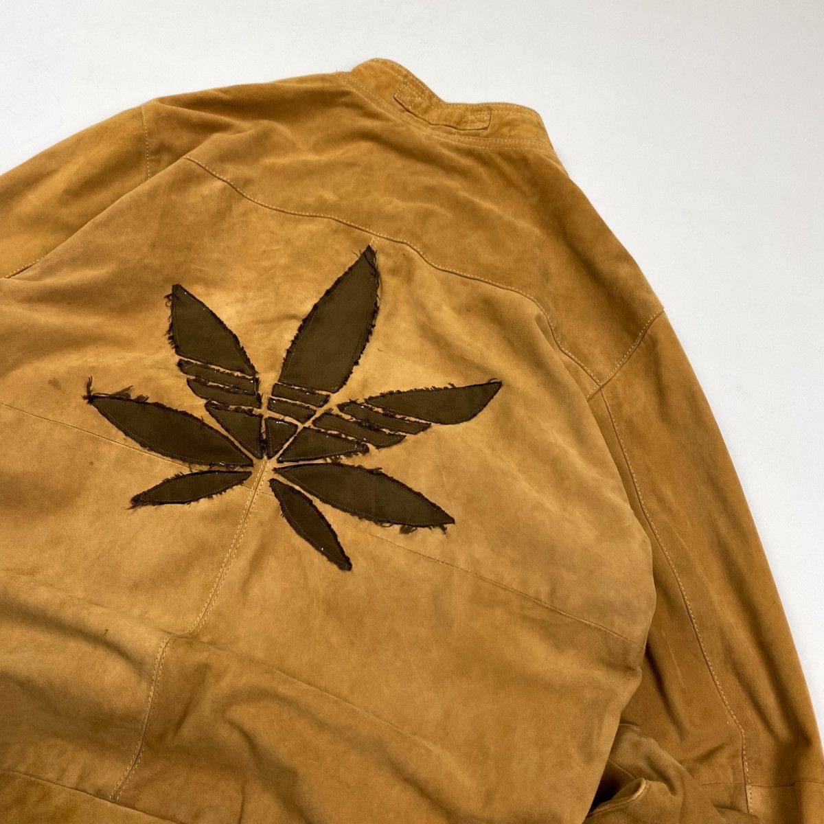 Japanese Brand × Vintage adidas ganja leaf suede bomber Size US L / EU 52-54 / 3 - 2 Thumbnail