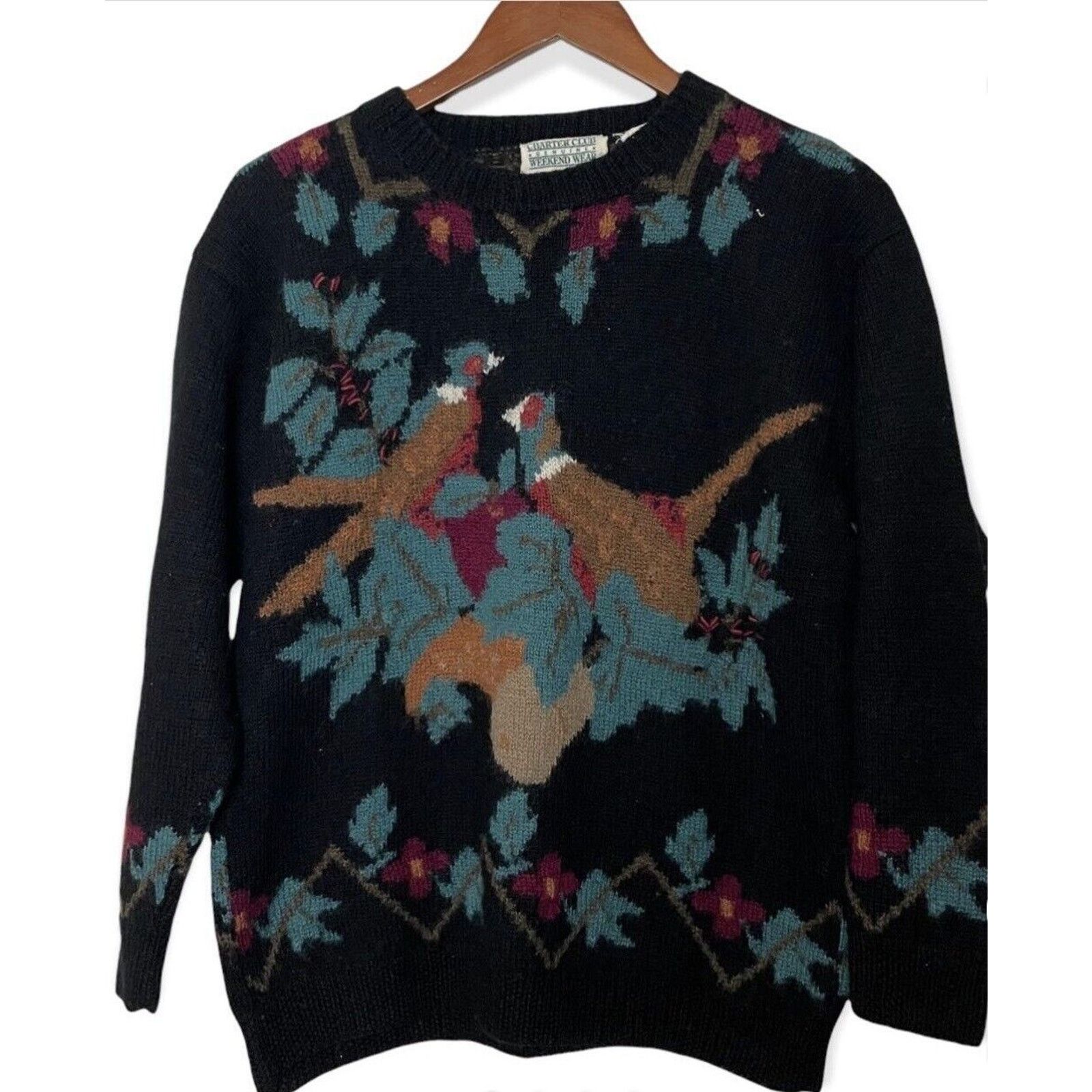 Vintage VTG charter Club Wool Hand Knit Quail Hunting Sweater Size US S / EU 44-46 / 1 - 1 Thumbnail