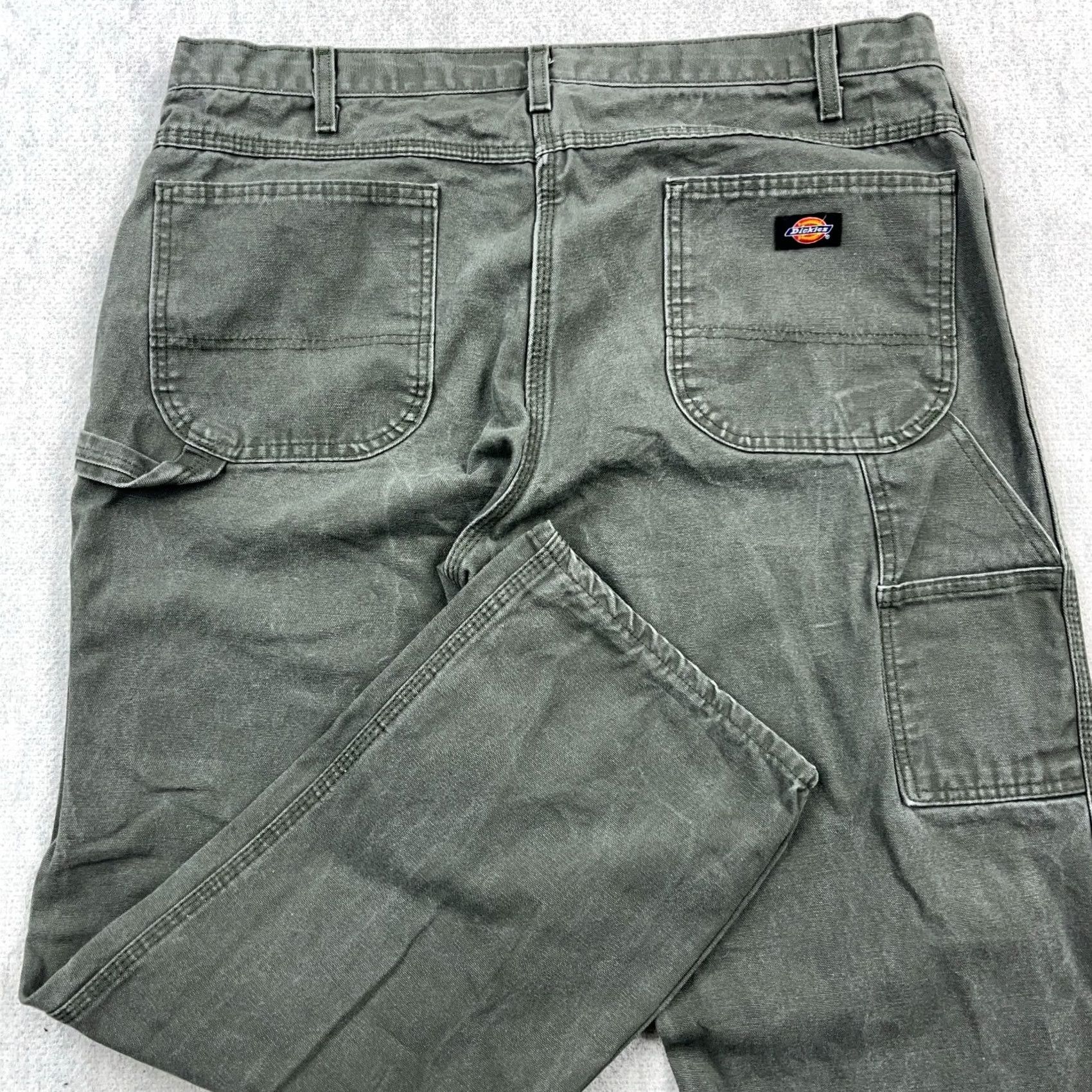 Dickies VINTAGE Dickies Pants Men 40x30 Green Carpenter Canvas Baggy Y2K Moss Olive Workwear Size US 40 / EU 56 - 3 Thumbnail