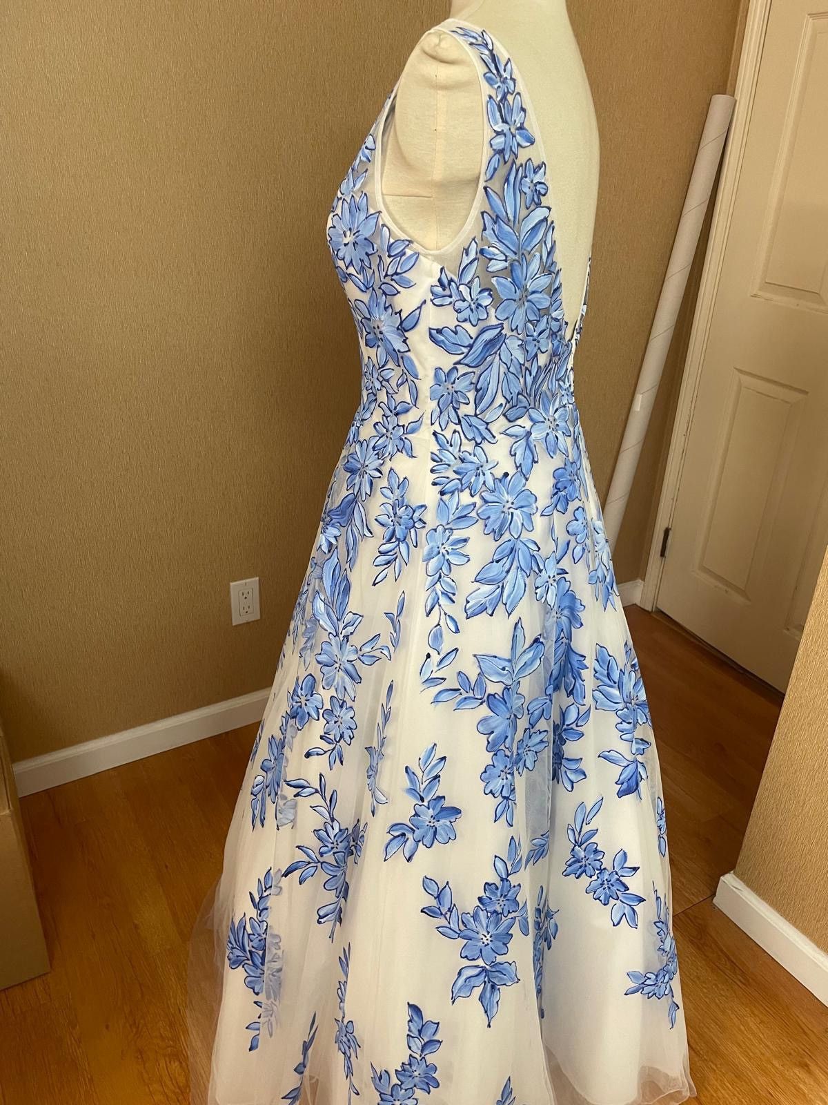 Other White and blue floral embroidered dress Size XL / US 12-14 / IT 48-50 - 7 Thumbnail