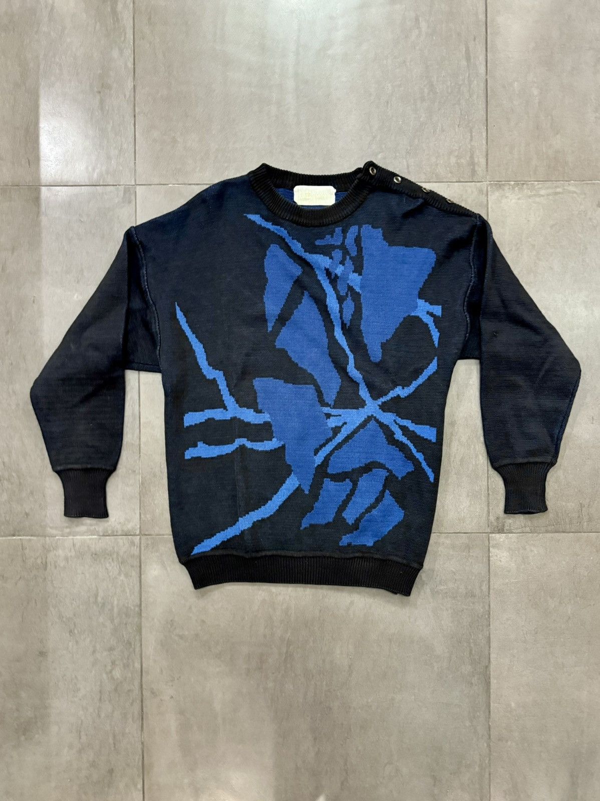 Claude Montana Vintage 1980s Claude Montana Shattered Graphic Knit Sweater Size US M / EU 48-50 / 2 - 1 Thumbnail